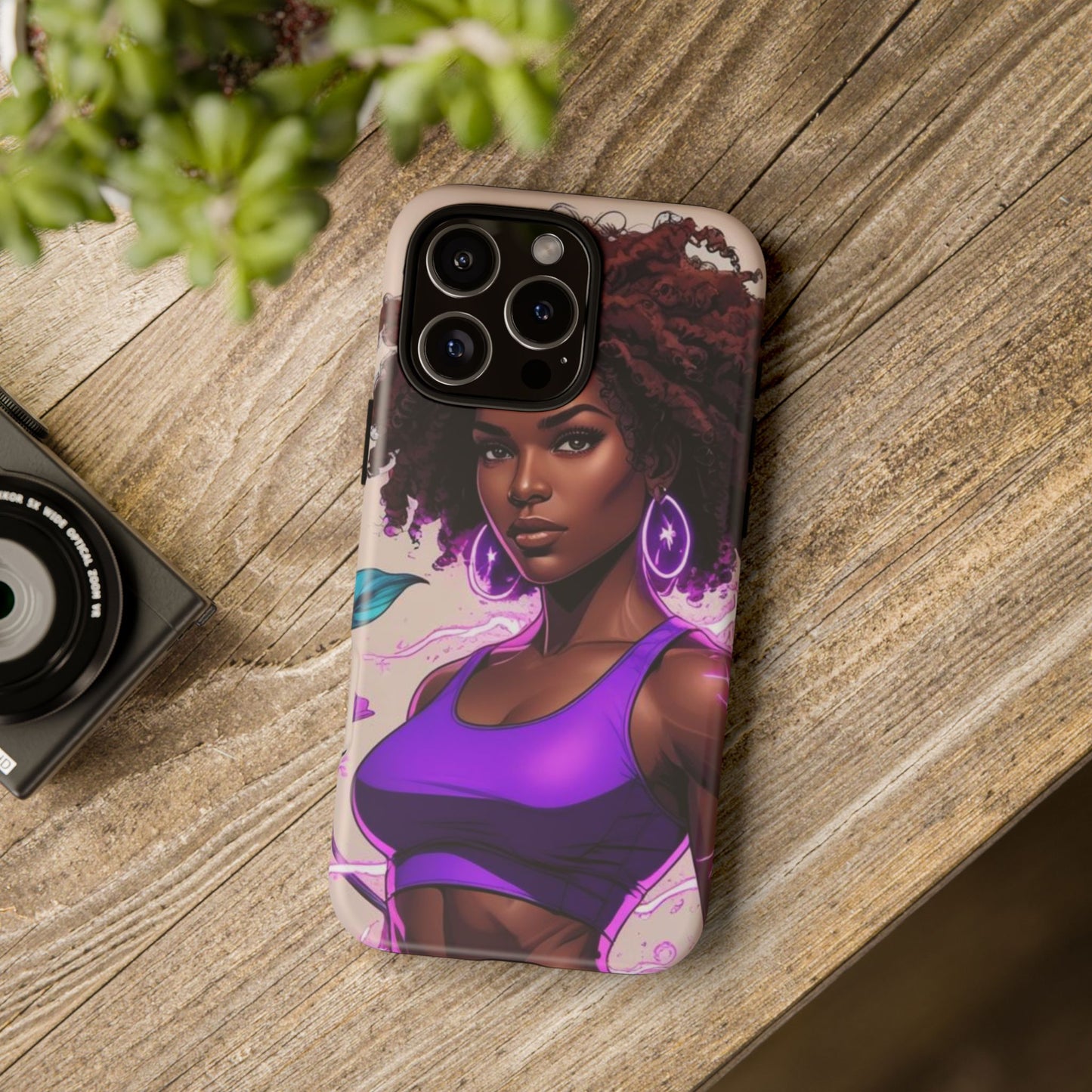 Vibrant Phone Case featuring Empowering Design, Black Woman Art, Floral Phone Accessory, Tough Cases for Gifts, Unique Gift for Her