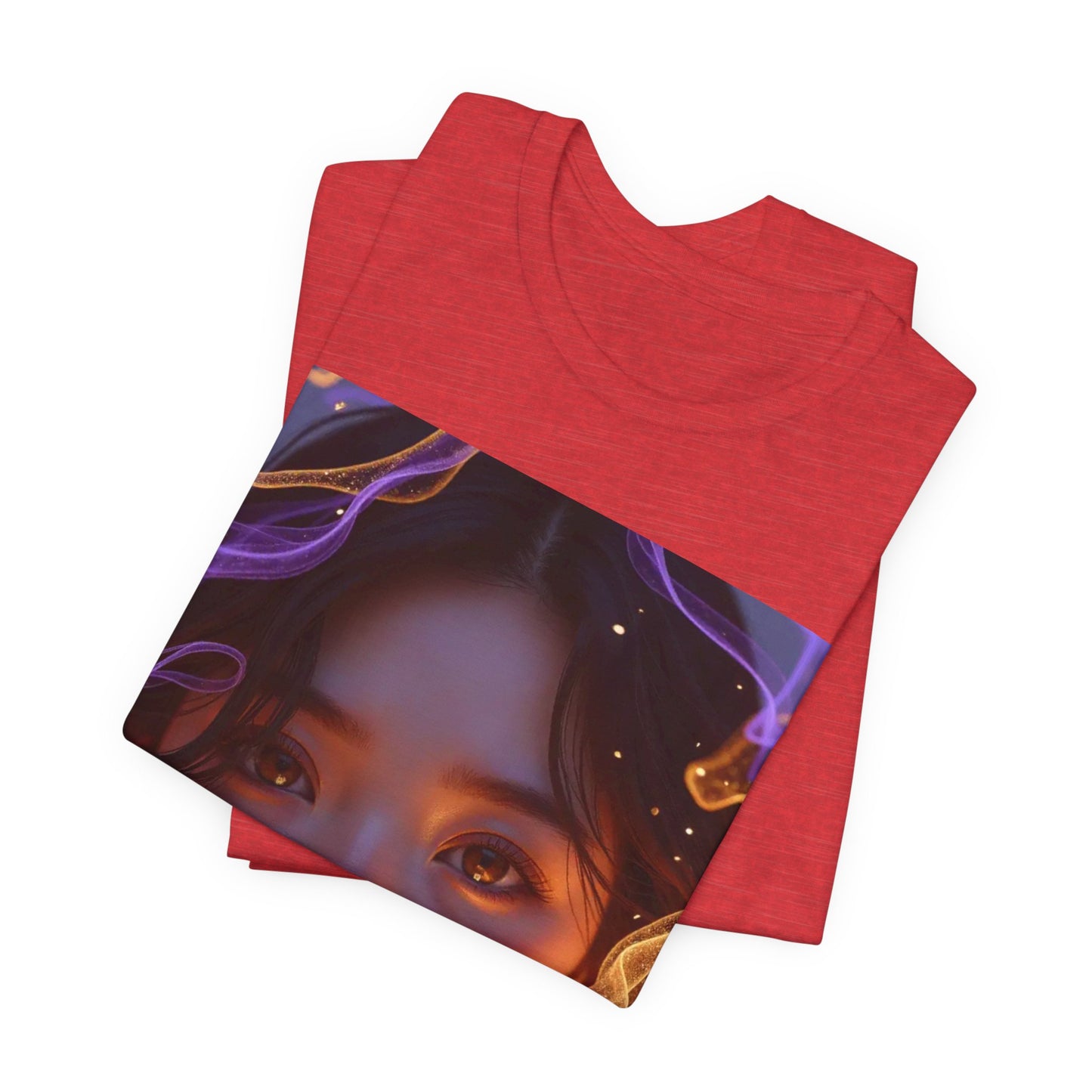 Enigmatic Portrait Tee, Unisex Graphic T-Shirt, Artistic Short Sleeve Shirt, Casual Everyday Wear, Unique Gift for Art Lovers