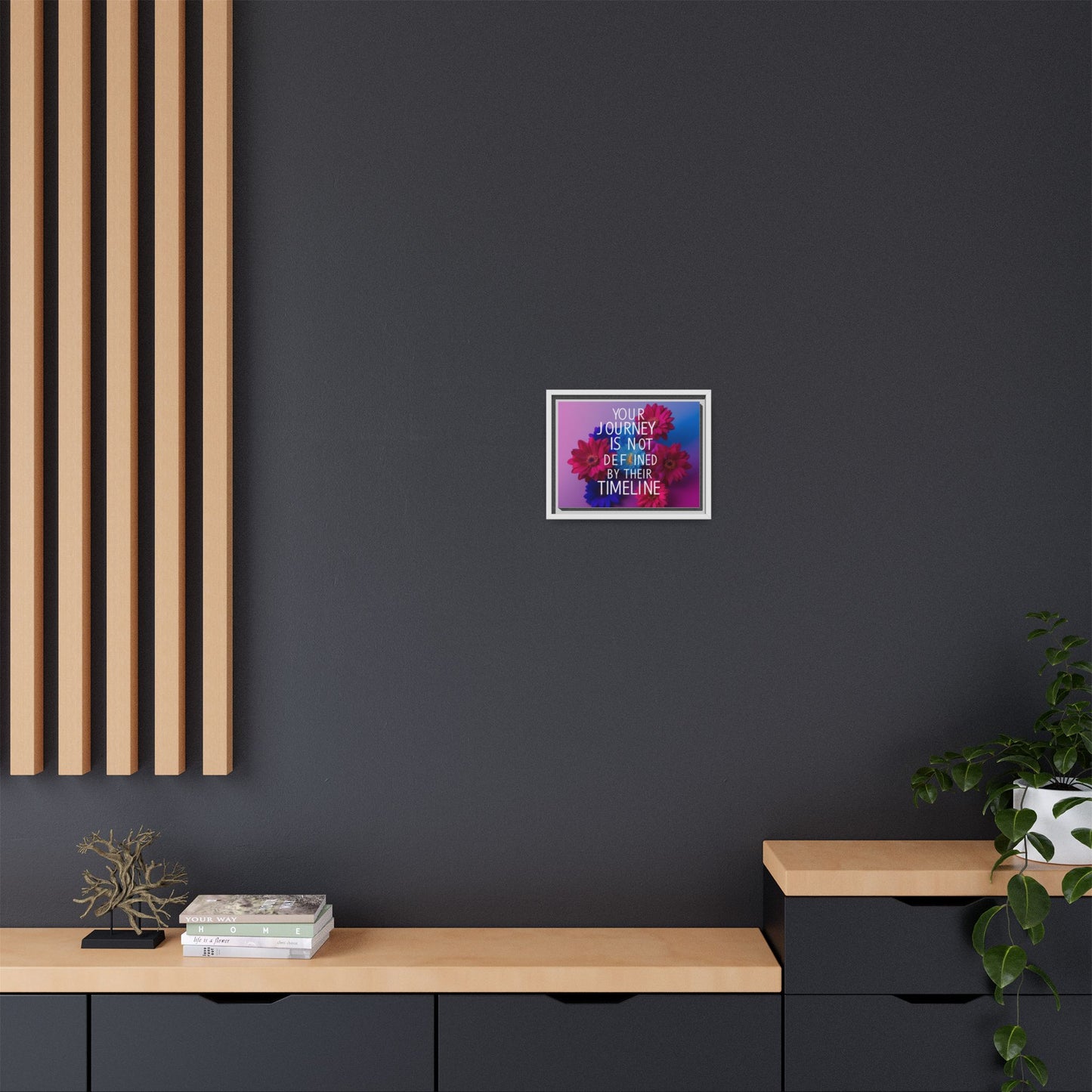Inspirational Floral Canvas Wall Art - 'Your Journey is Not Defined by Their Timeline'