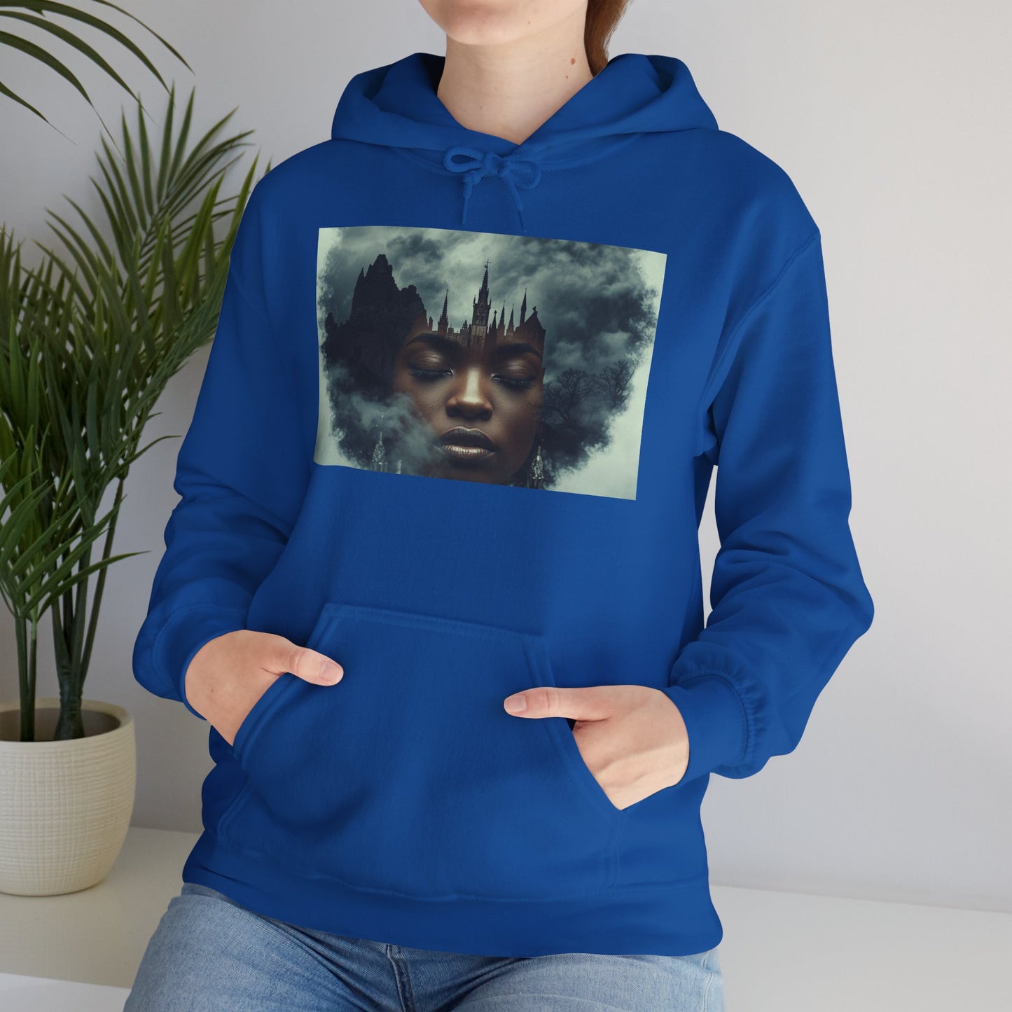 Whimsical Artistic Hoodie, Graphic Sweatshirt, Unisex Cozy Wear, Gift for Art Lovers, Casual Outfit, Cloud Art Design