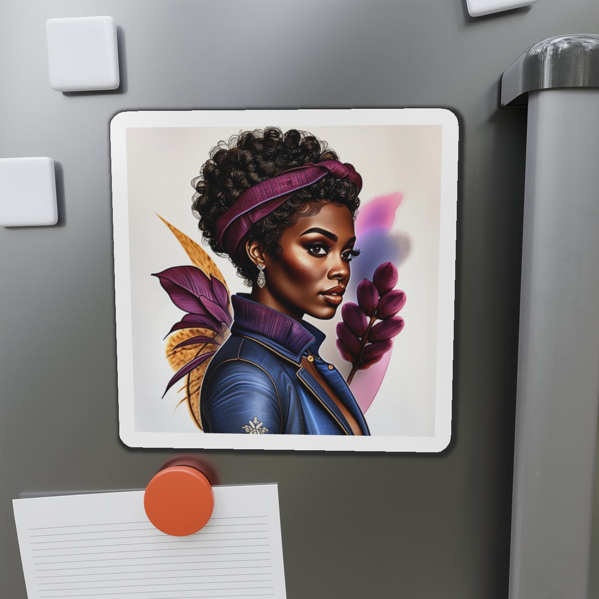 Elegant Die-Cut Magnets Featuring Afrocentric Artwork | Stylish Home Decor, Gift for Her, Fridge Magnet, Boho Decor, African American Art, Mom, Sister
