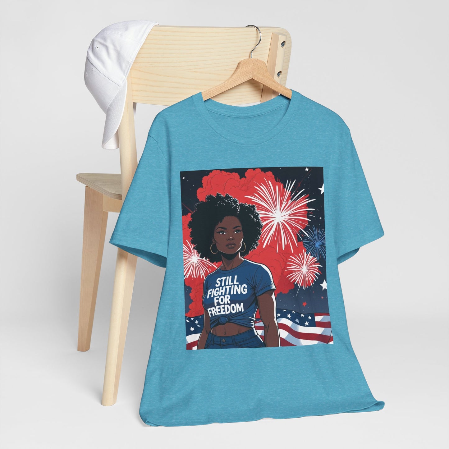Patriotic Graphic Tee, Still Fighting for Freedom Shirt, Independence Day Outfit, Summer Casual Wear, Equality T-Shirt, Gift for Activists, 4Th of July