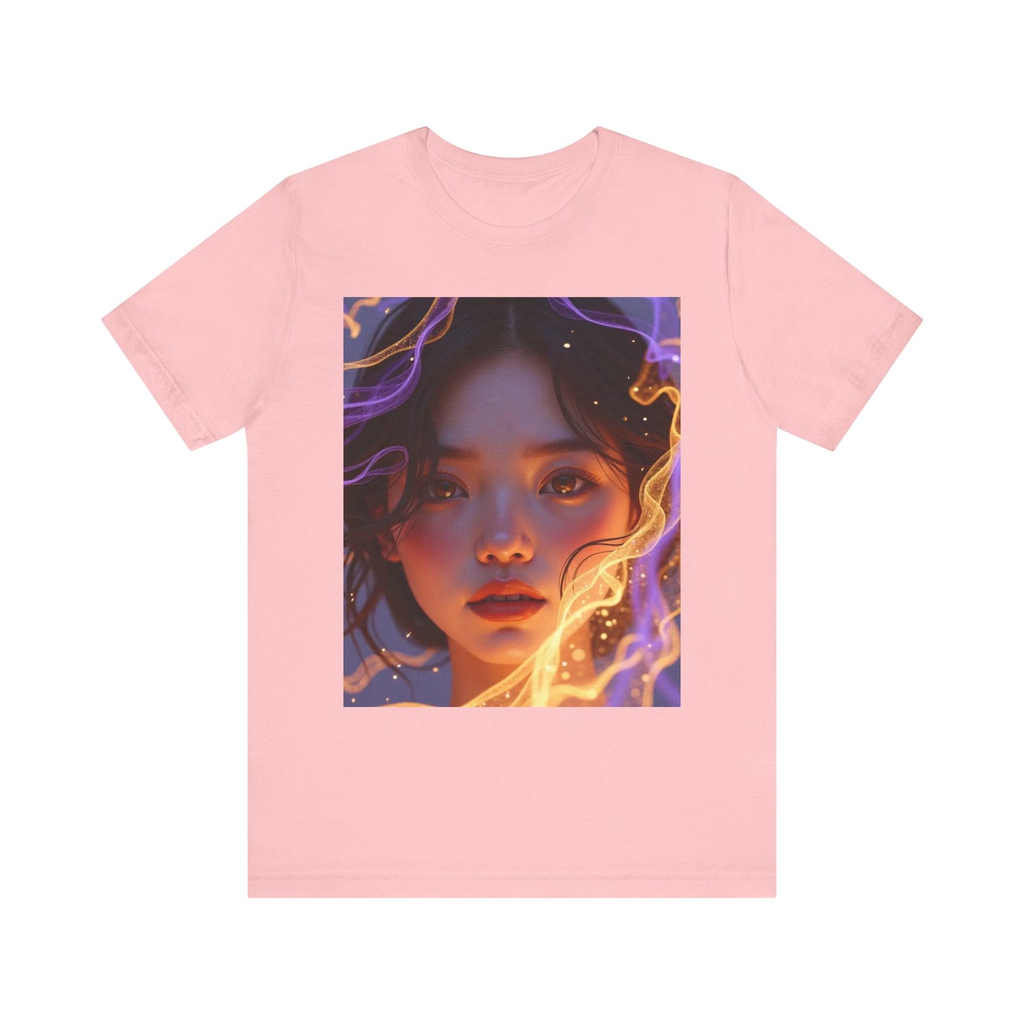 Enigmatic Portrait Tee, Unisex Graphic T-Shirt, Artistic Short Sleeve Shirt, Casual Everyday Wear, Unique Gift for Art Lovers