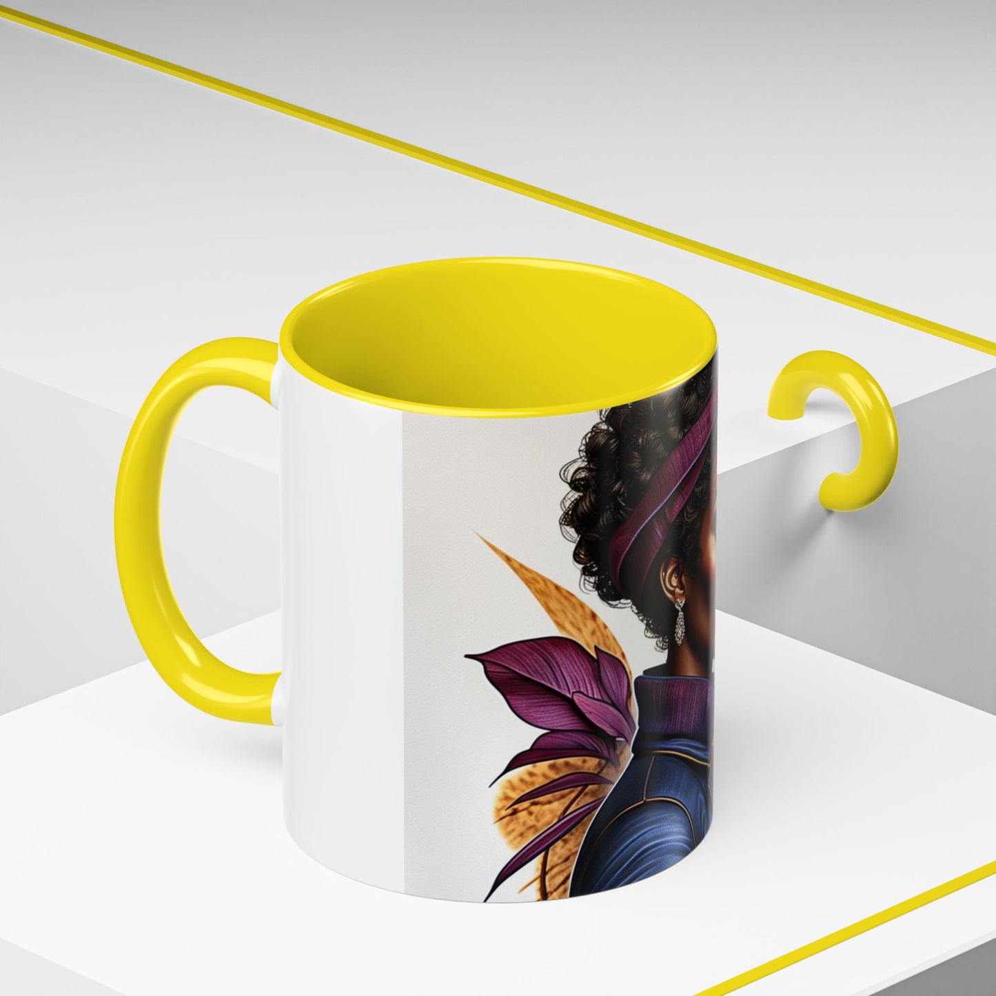 Bold Afrocentric Coffee Mug - Empowering Art for Daily Inspiration, Gift for Her, Doodle Mug, Office Decor, Unique Kitchenware