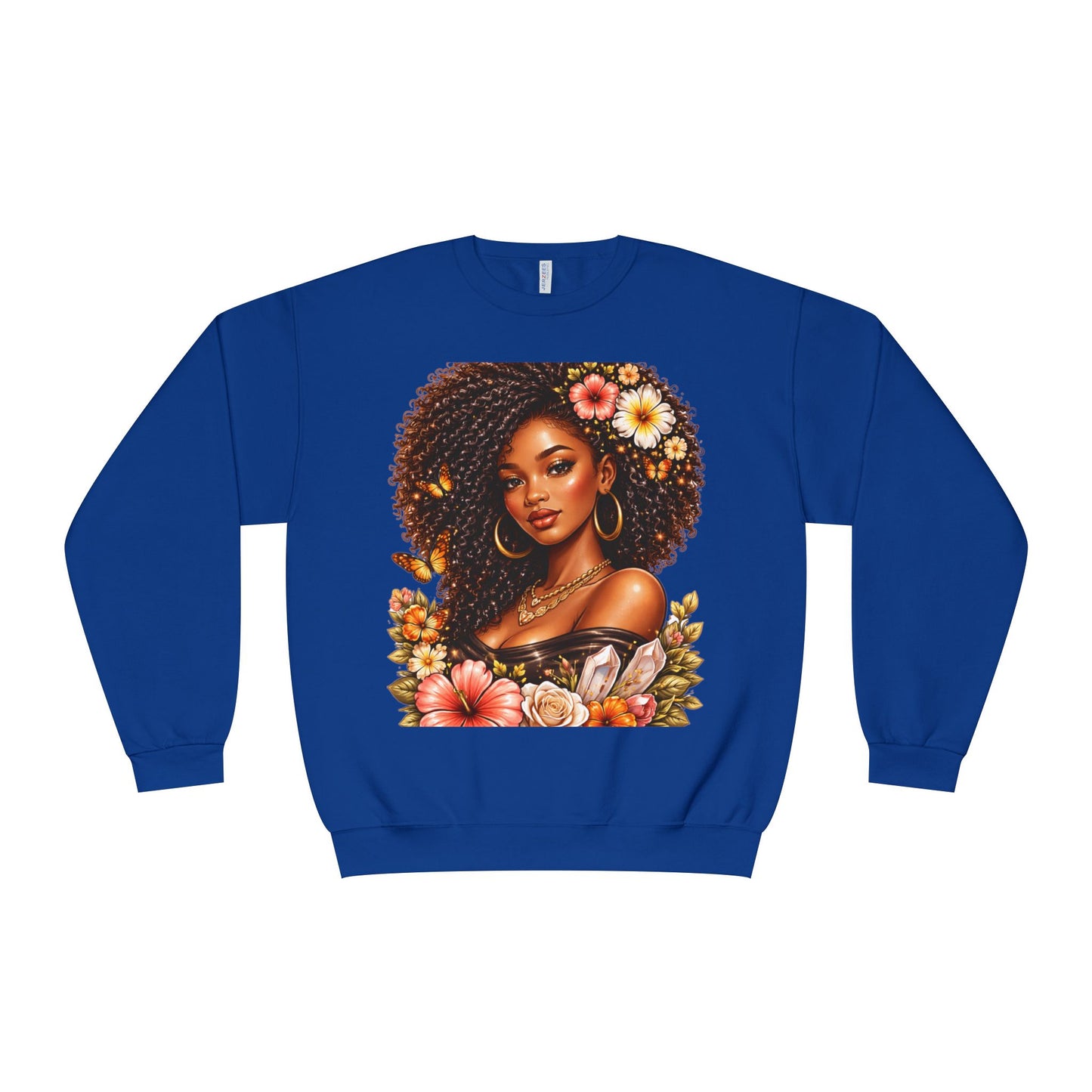 Afro Floral Portrait Crewneck Sweatshirt