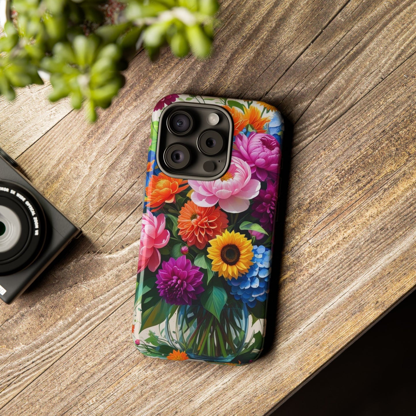 Floral Phone Case - Vibrant Flower Design, Tough Phone Cover, Gift for Her, Floral Accessories, Summer Vibes, Trendy Tech Decor