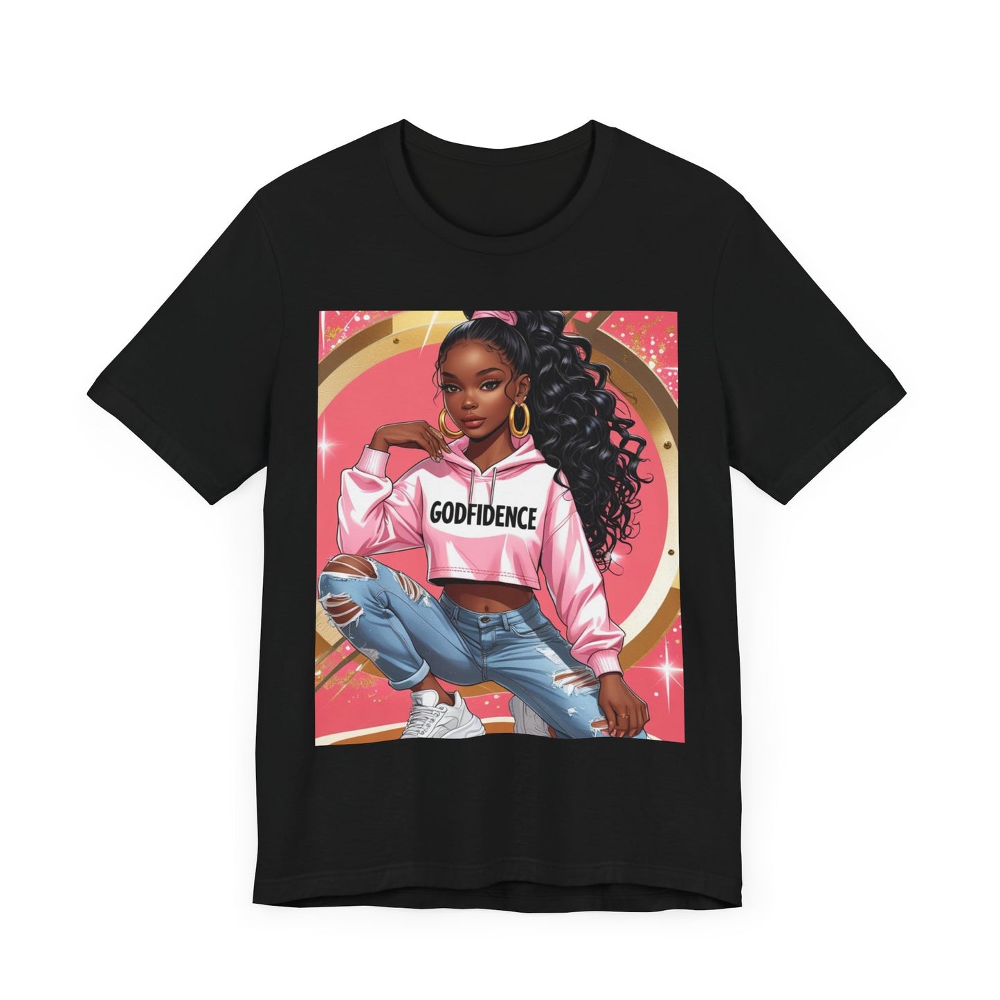 Godfidence Unisex Tee, Empowering Graphic Shirt, Casual Wear, Gift for Her, Fashionable Tees, Birthday Gift, Motivational Apparel