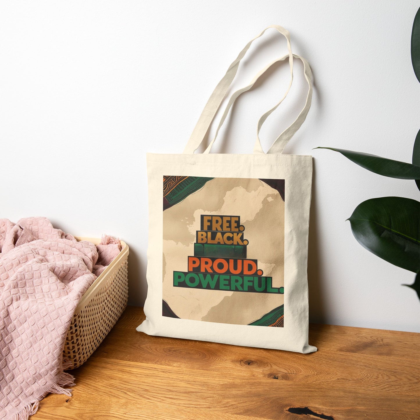 Empowering Cotton Canvas Tote Bag | Rooted Regal Ready, Free Black Proud Powerful, Eco-Friendly Shopper, Gift for Her, Fashion Statement
