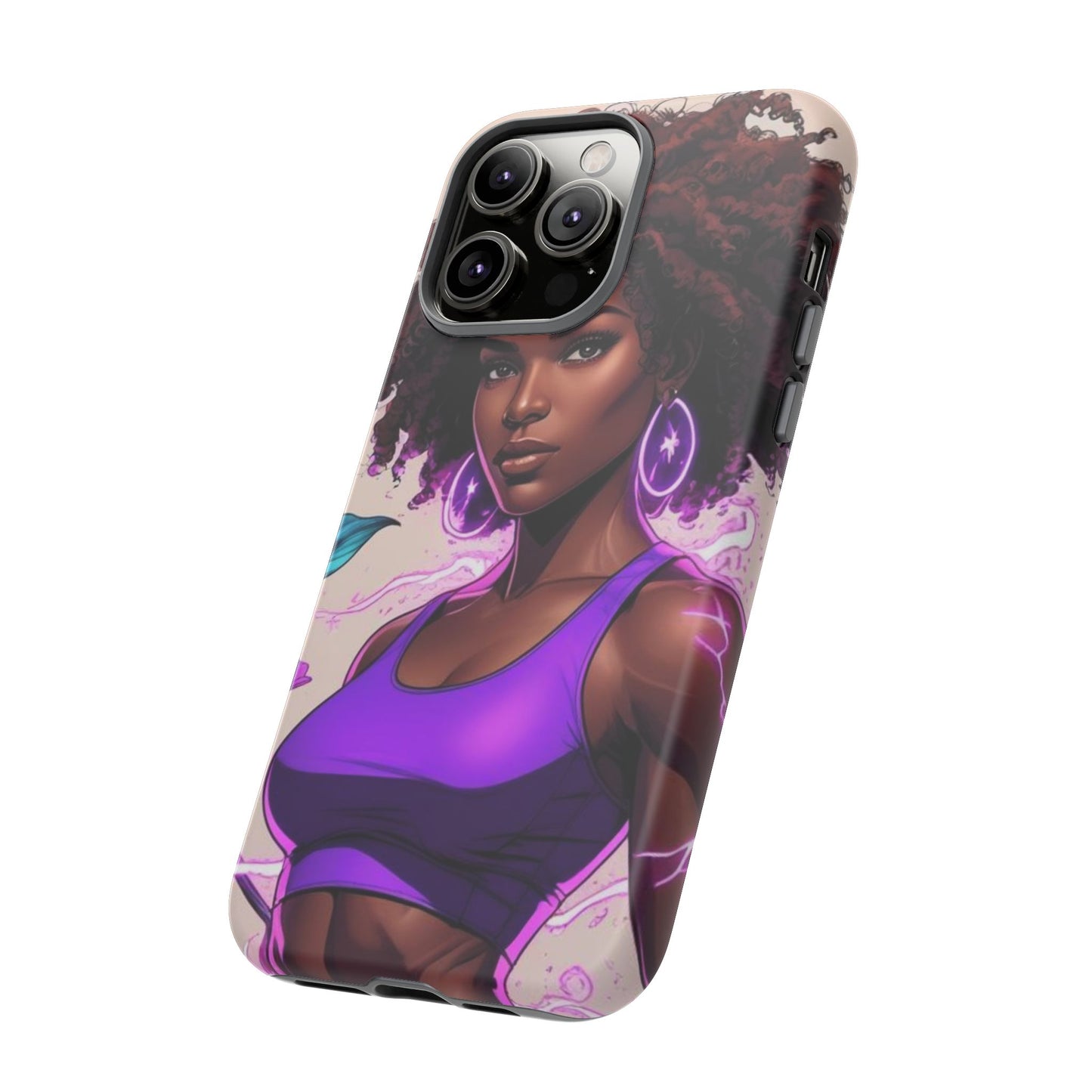 Vibrant Phone Case featuring Empowering Design, Black Woman Art, Floral Phone Accessory, Tough Cases for Gifts, Unique Gift for Her