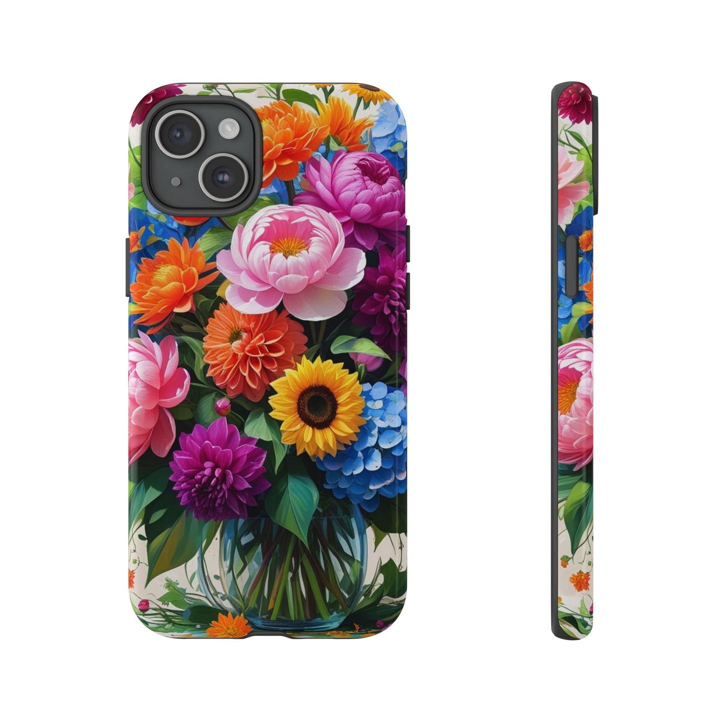 Floral Phone Case - Vibrant Flower Design, Tough Phone Cover, Gift for Her, Floral Accessories, Summer Vibes, Trendy Tech Decor