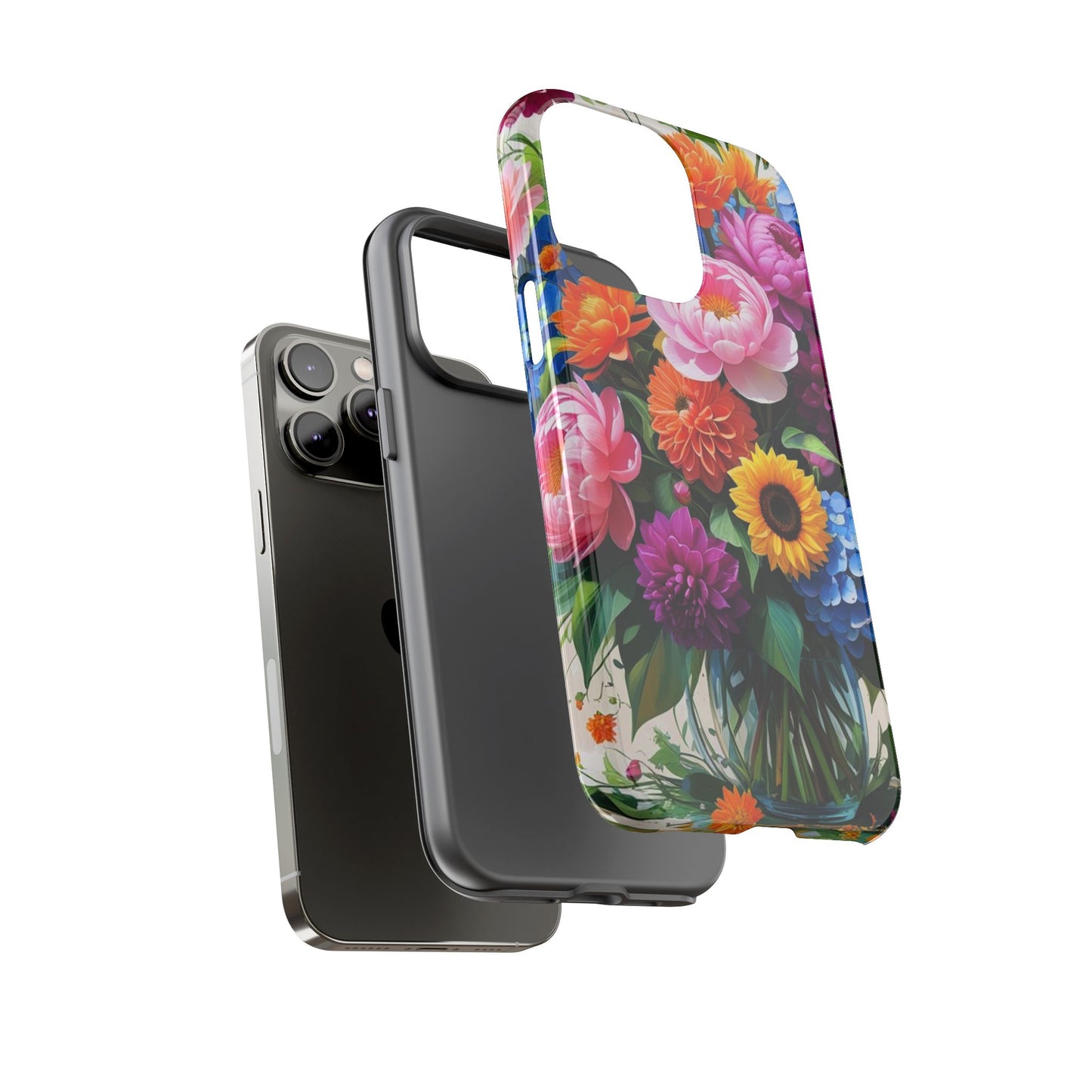 Floral Phone Case - Vibrant Flower Design, Tough Phone Cover, Gift for Her, Floral Accessories, Summer Vibes, Trendy Tech Decor