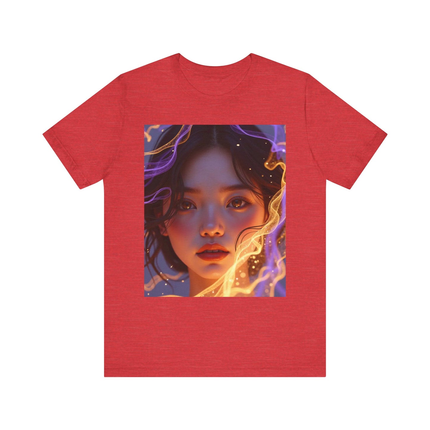 Enigmatic Portrait Tee, Unisex Graphic T-Shirt, Artistic Short Sleeve Shirt, Casual Everyday Wear, Unique Gift for Art Lovers