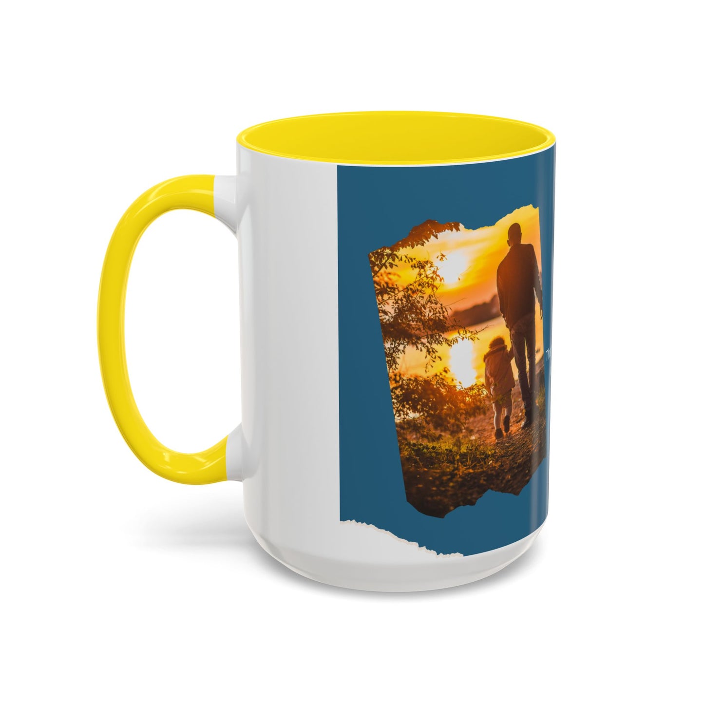 Dad's Love Accent Coffee Mug, Inspirational Dad Mug, Father's Day Gift, Personalized Coffee Cup, Unique Gift for Dad, Family Reminder