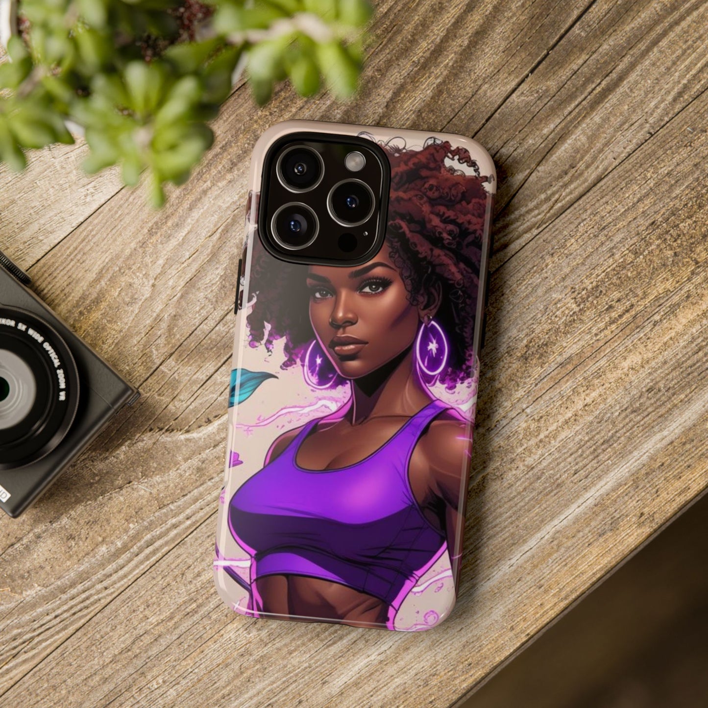 Vibrant Phone Case featuring Empowering Design, Black Woman Art, Floral Phone Accessory, Tough Cases for Gifts, Unique Gift for Her