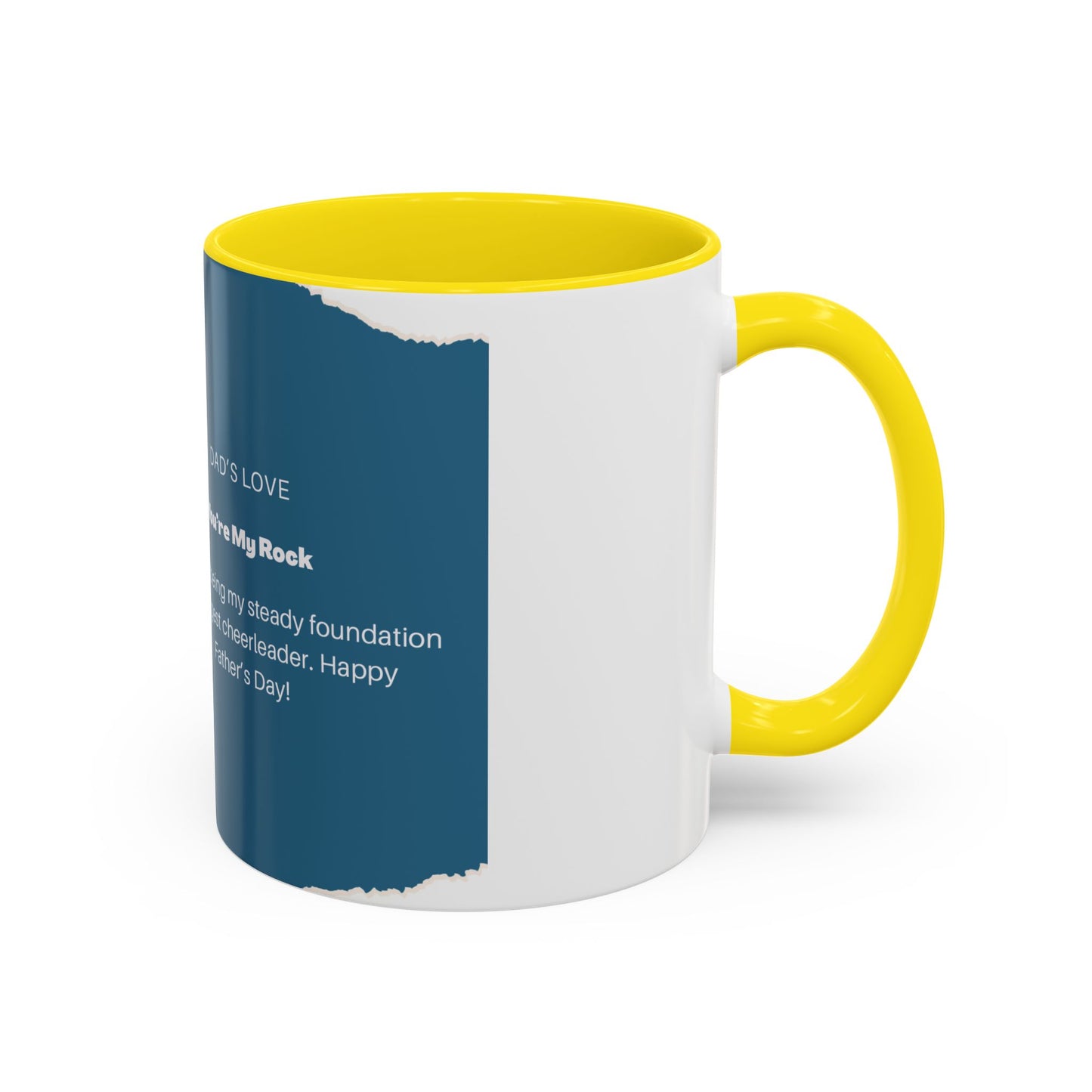 Dad's Love Accent Coffee Mug, Inspirational Dad Mug, Father's Day Gift, Personalized Coffee Cup, Unique Gift for Dad, Family Reminder