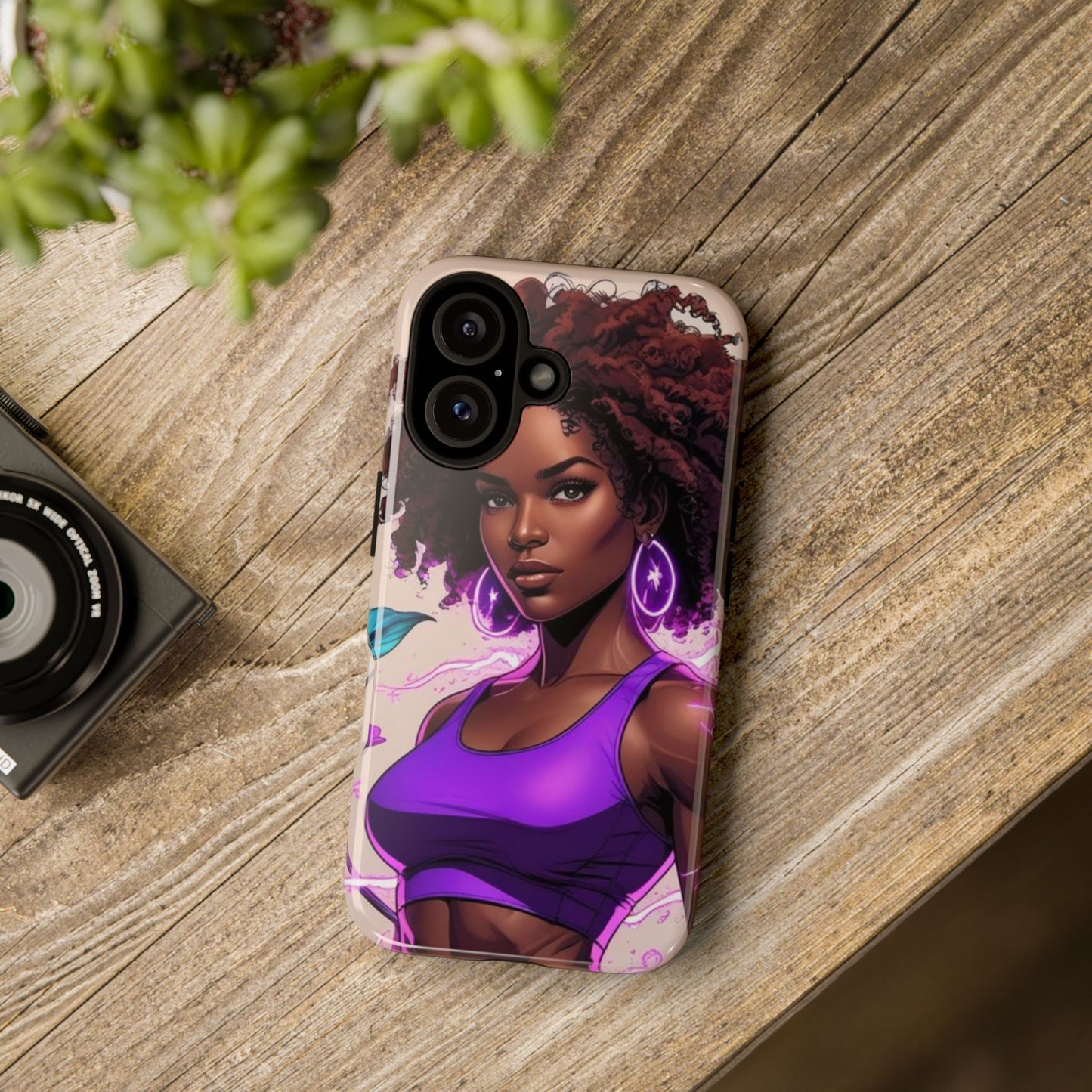 Vibrant Phone Case featuring Empowering Design, Black Woman Art, Floral Phone Accessory, Tough Cases for Gifts, Unique Gift for Her