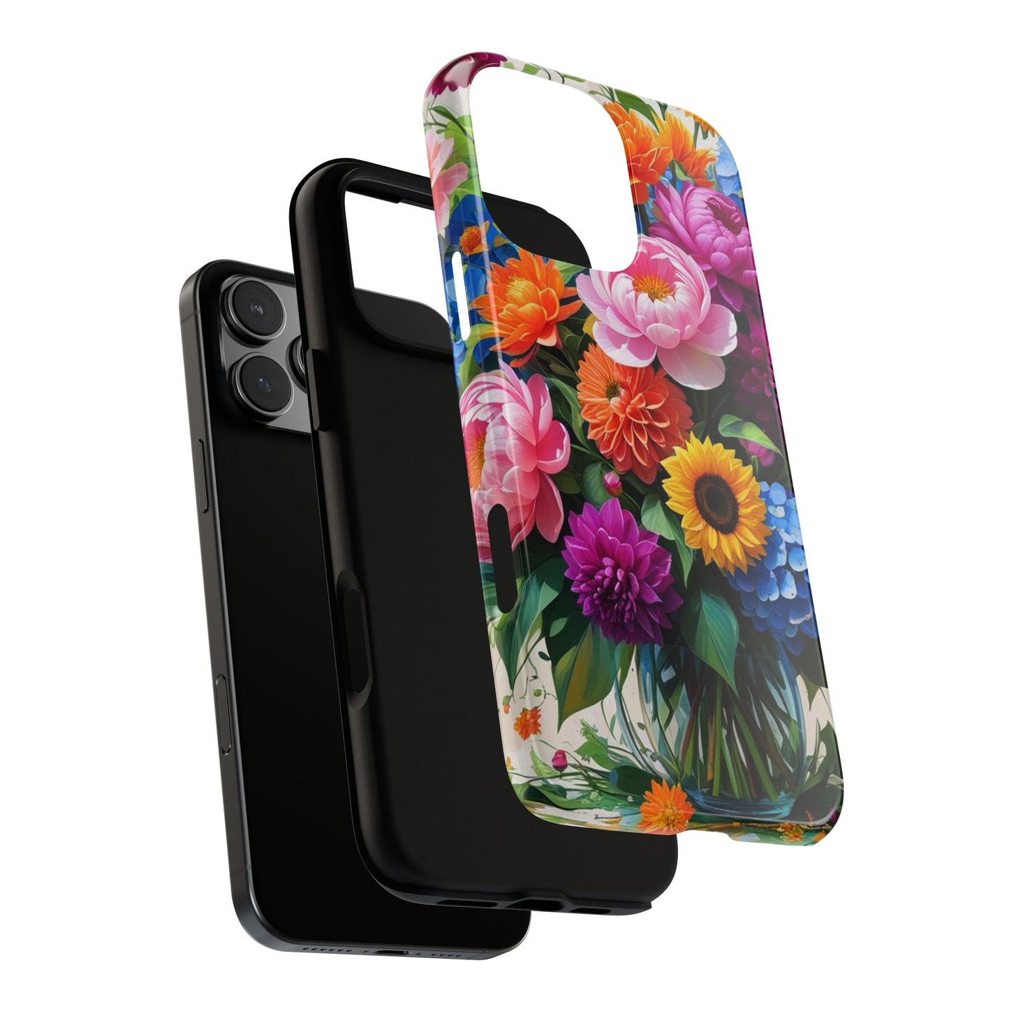 Floral Phone Case - Vibrant Flower Design, Tough Phone Cover, Gift for Her, Floral Accessories, Summer Vibes, Trendy Tech Decor