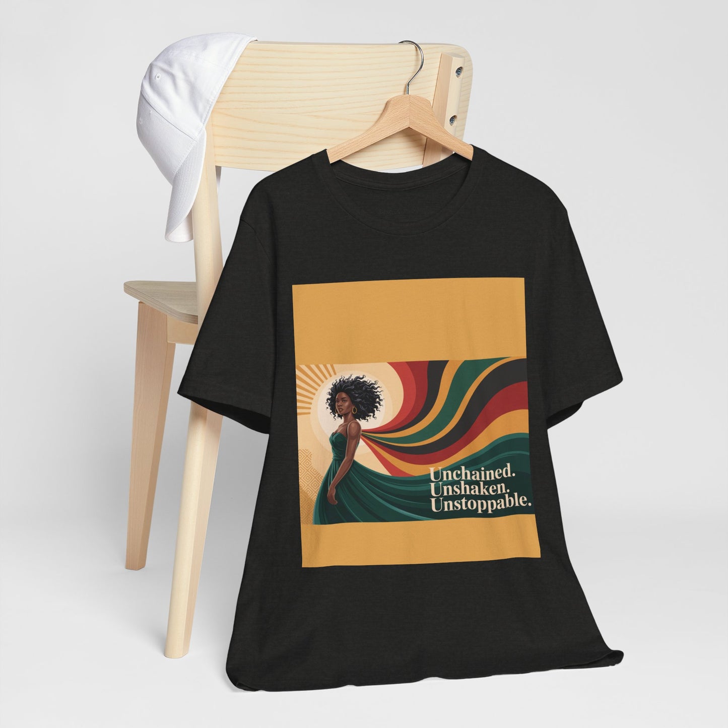 Unisex Inspirational Graphic Tee - Unchained, Unshaken, Unstoppable,