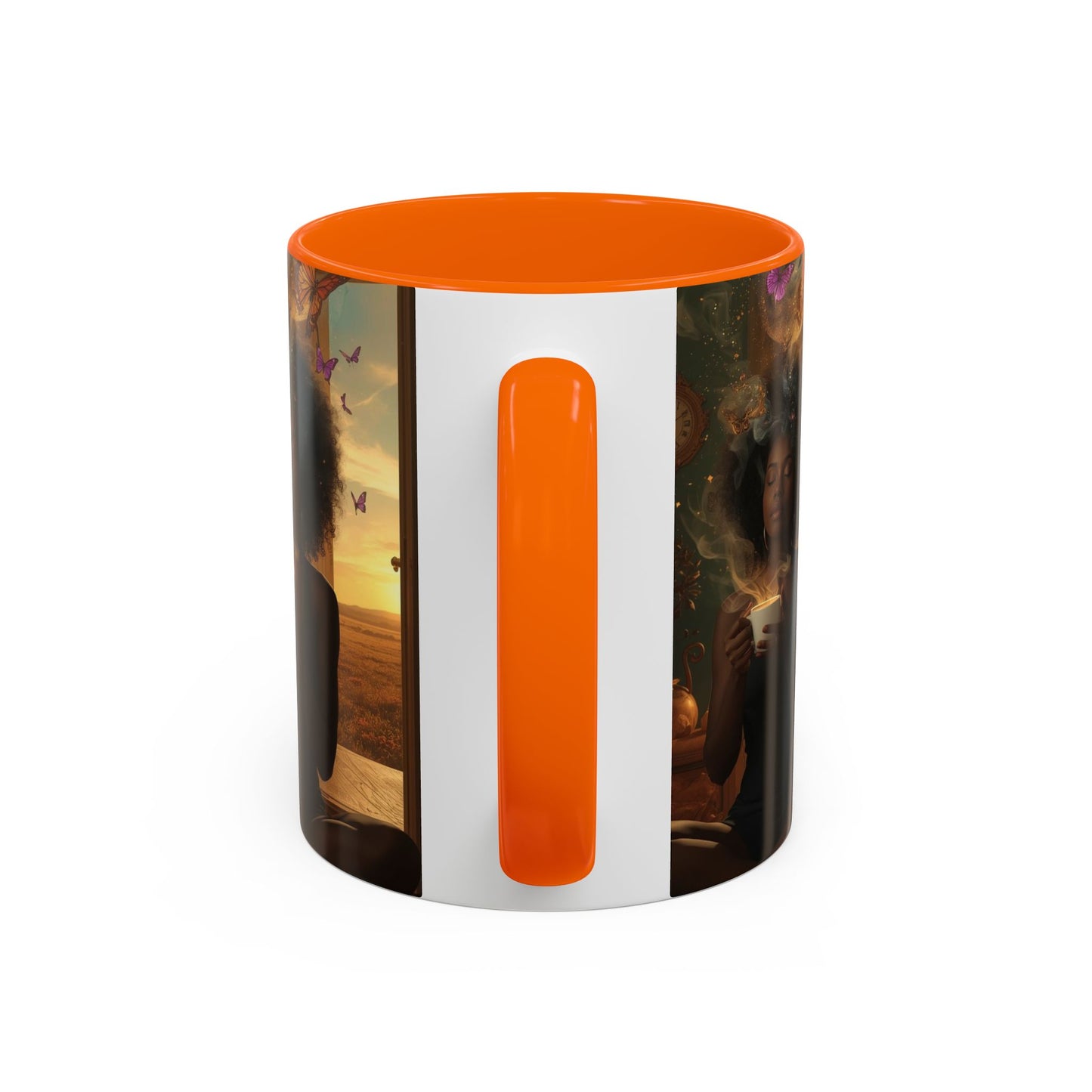 Serene Morning Accent Coffee Mug - Perfect for Tea Lovers, Unique Gift for Women, Cozy Home Decor, Butterfly Design Memento