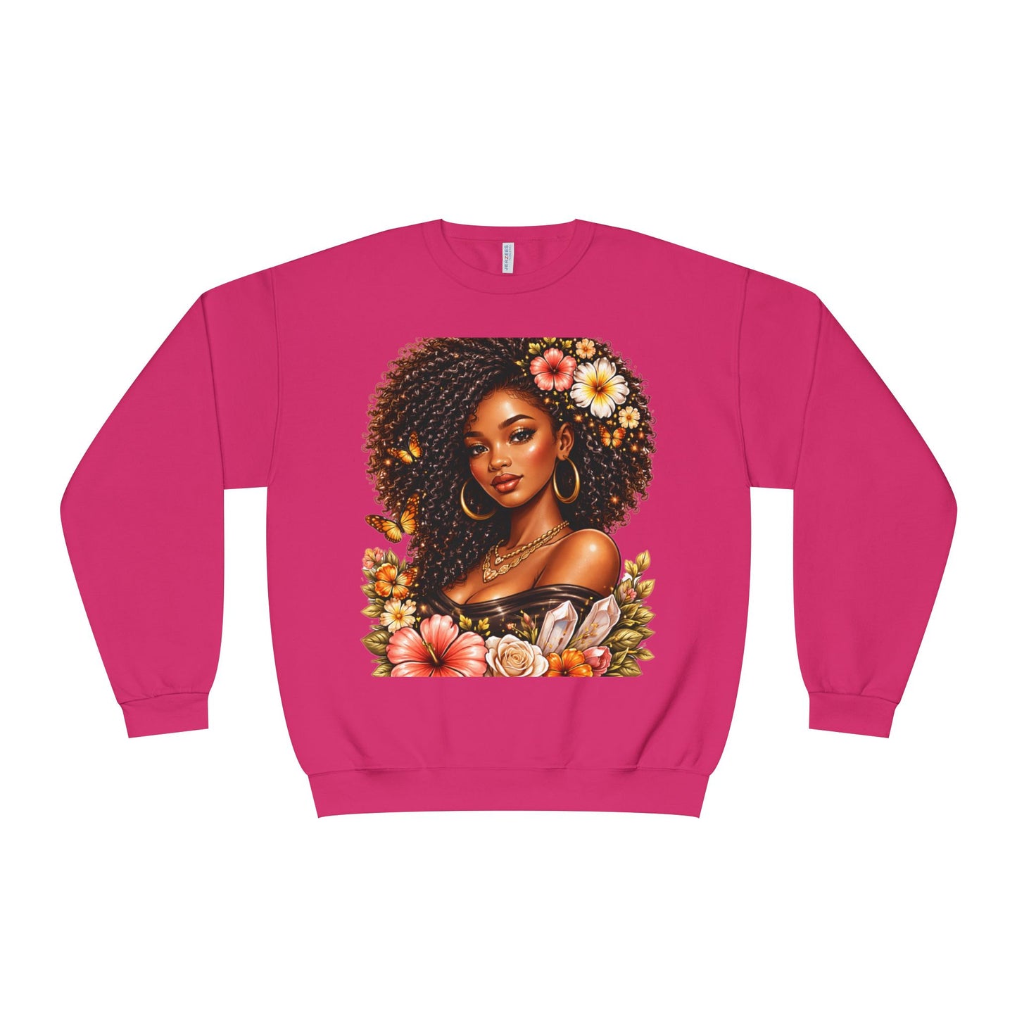 Afro Floral Portrait Crewneck Sweatshirt