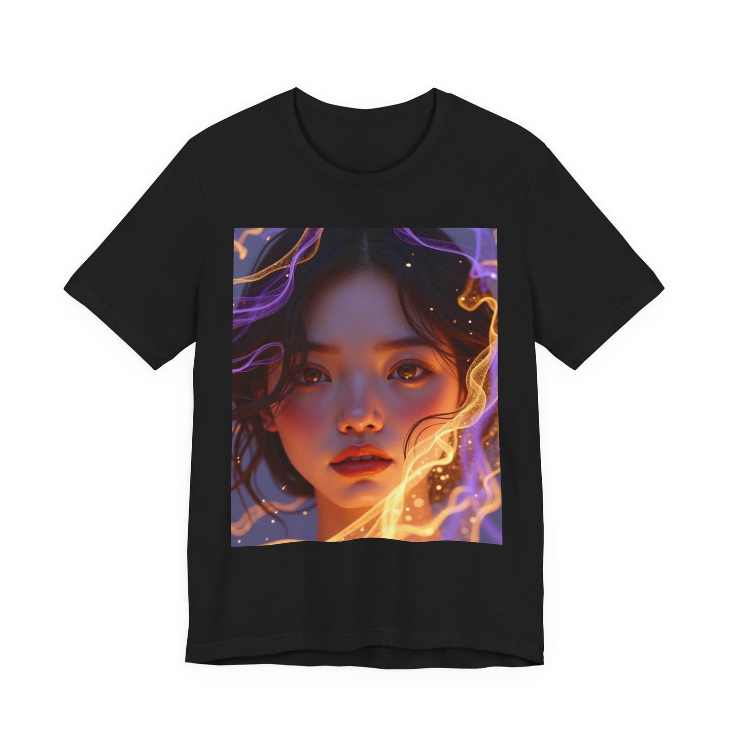Enigmatic Portrait Tee, Unisex Graphic T-Shirt, Artistic Short Sleeve Shirt, Casual Everyday Wear, Unique Gift for Art Lovers