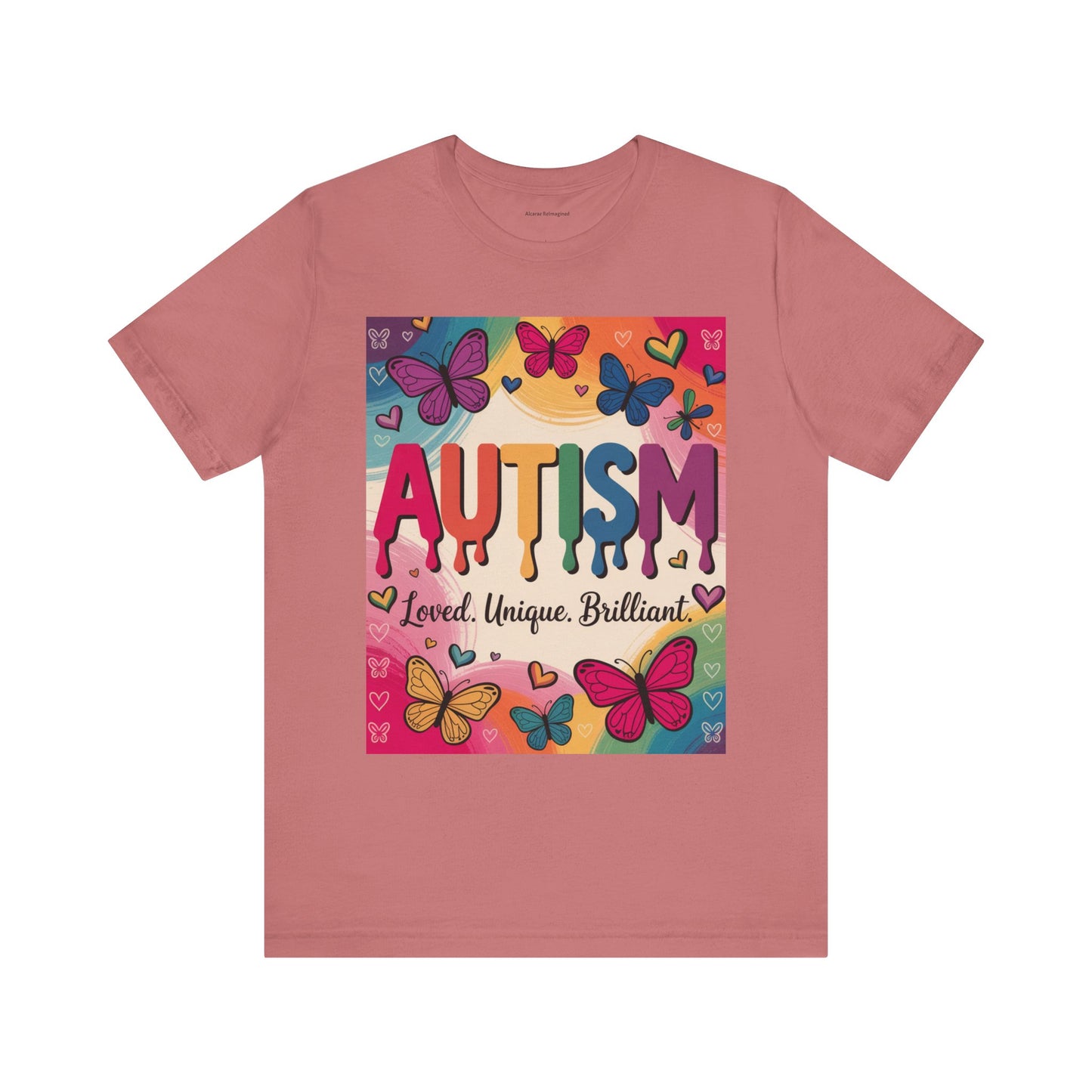 Autism Awareness Butterfly Tee  Loved, Unique, Brilliant Unisex Short Sleeve TShirt
