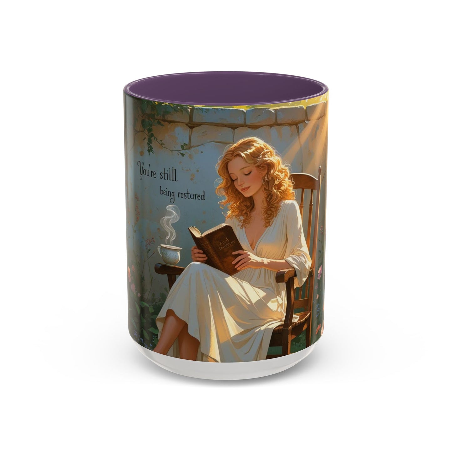 Accent Coffee Mug with Inspirational Design, Cozy Gift for Readers, Perfect for Relaxation, Home Decor, Warm Beverage Lover
