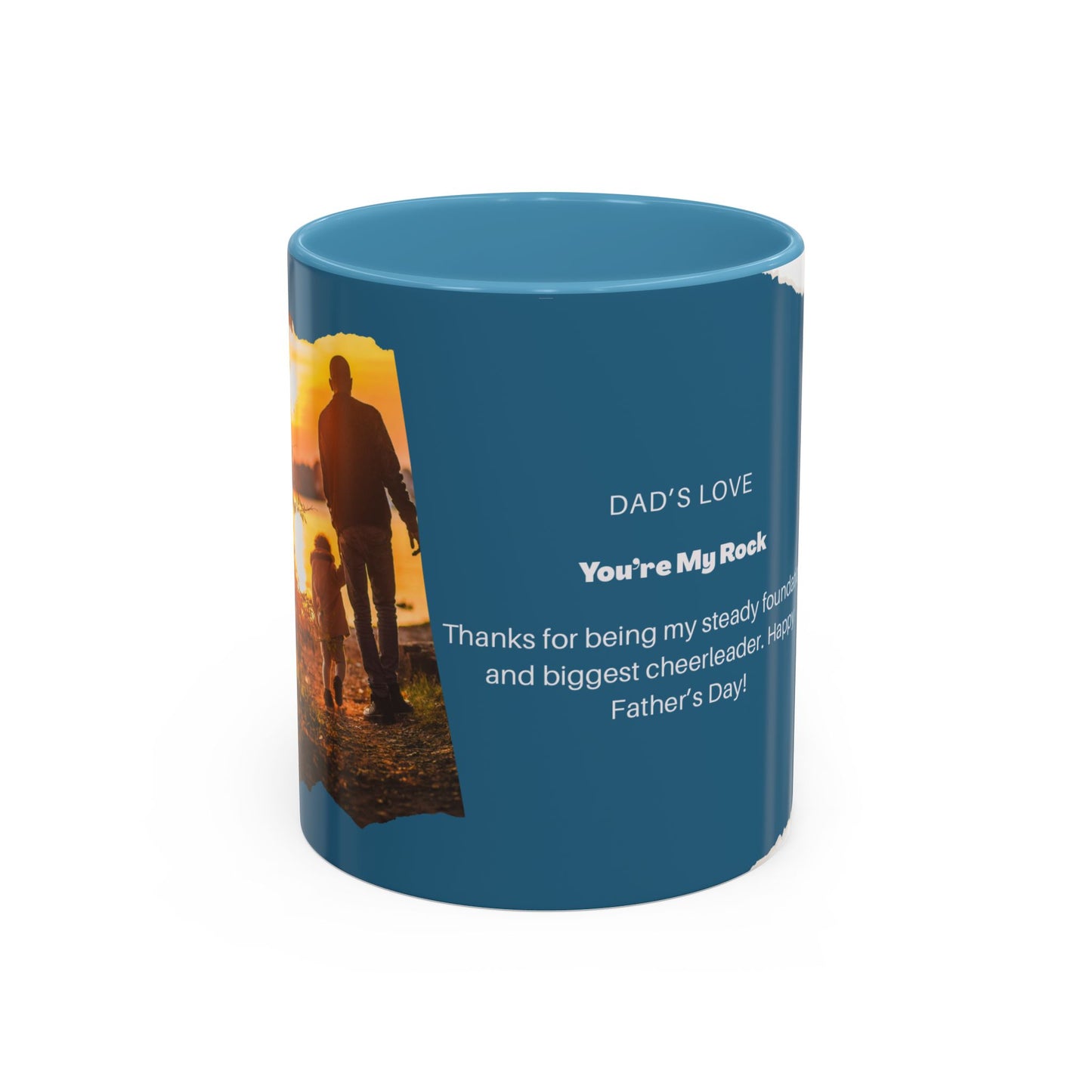 Dad's Love Accent Coffee Mug, Inspirational Dad Mug, Father's Day Gift, Personalized Coffee Cup, Unique Gift for Dad, Family Reminder