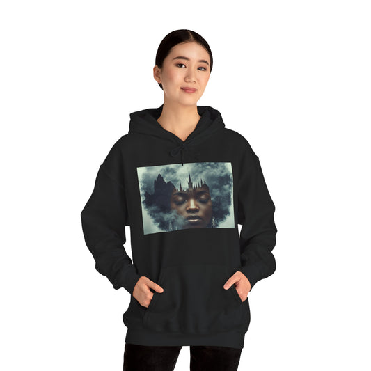Whimsical Artistic Hoodie, Graphic Sweatshirt, Unisex Cozy Wear, Gift for Art Lovers, Casual Outfit, Cloud Art Design