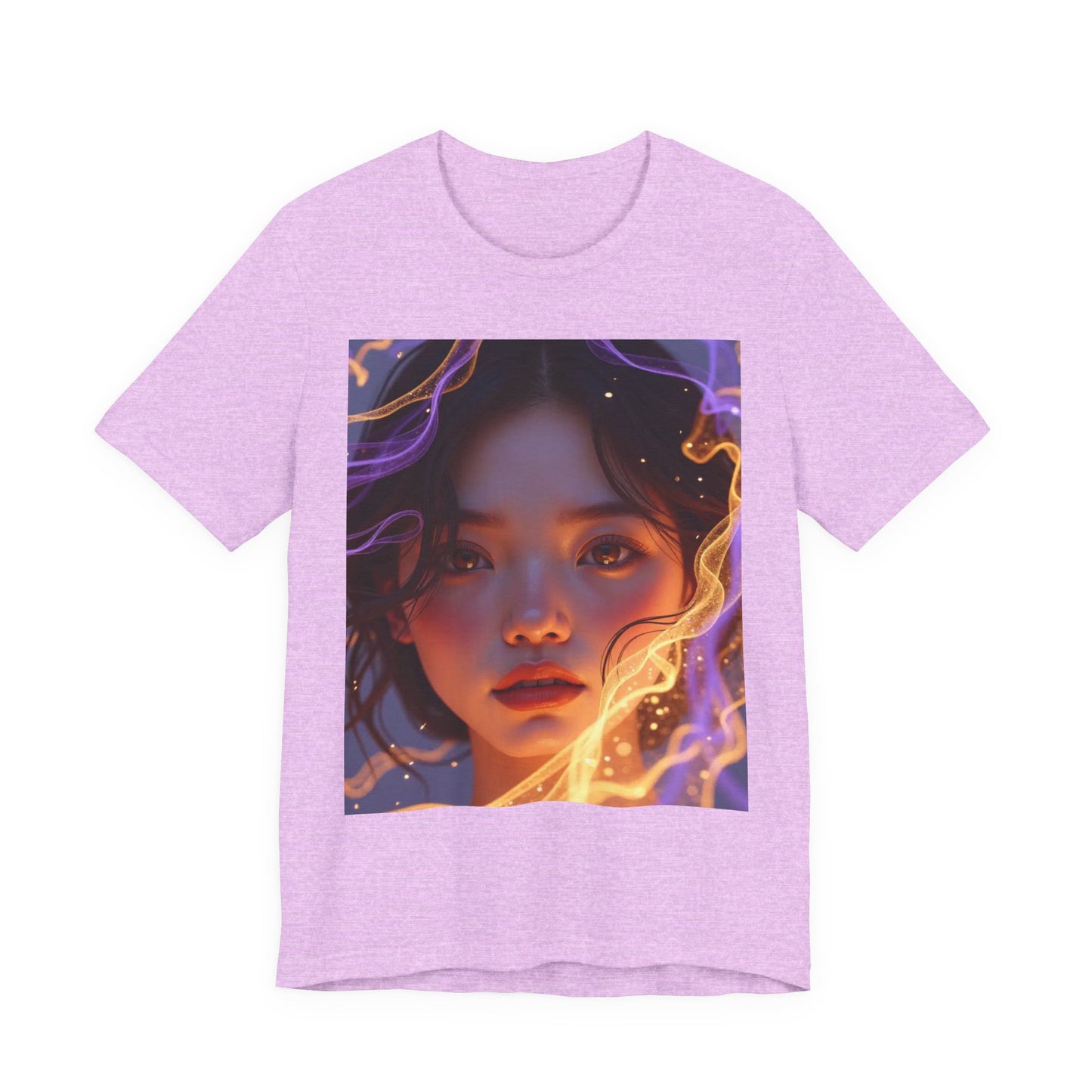 Enigmatic Portrait Tee, Unisex Graphic T-Shirt, Artistic Short Sleeve Shirt, Casual Everyday Wear, Unique Gift for Art Lovers