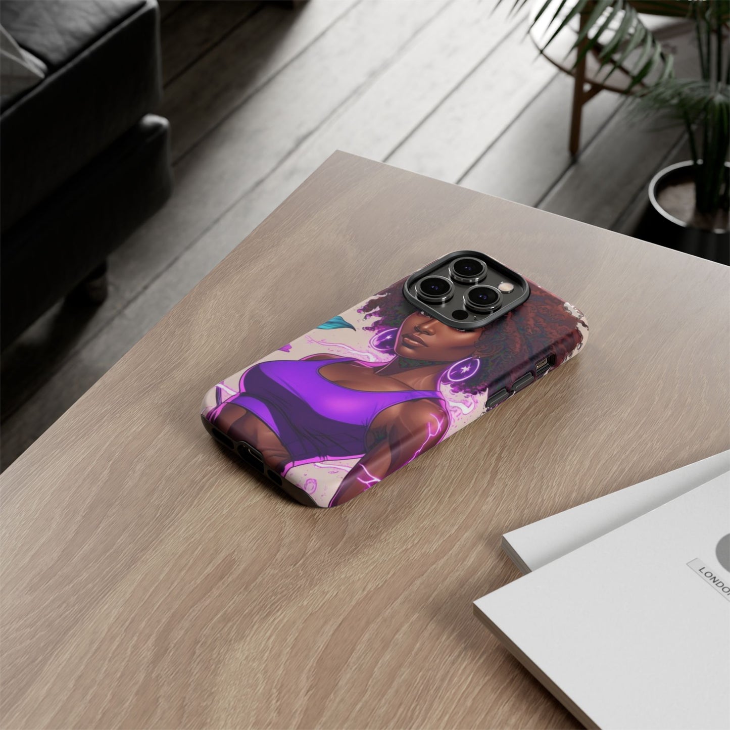 Vibrant Phone Case featuring Empowering Design, Black Woman Art, Floral Phone Accessory, Tough Cases for Gifts, Unique Gift for Her