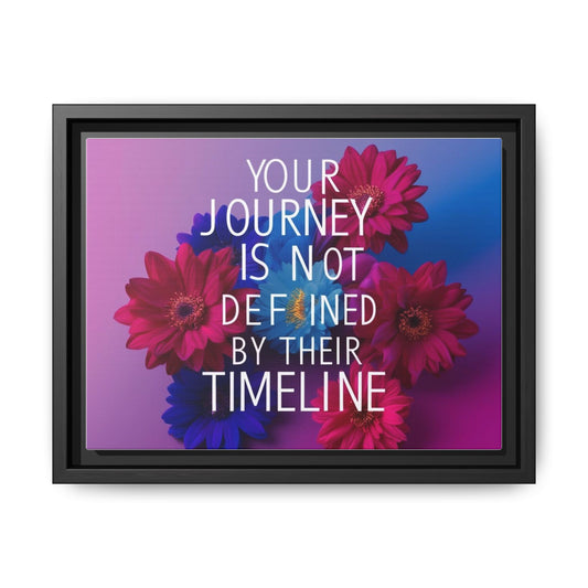 Inspirational Floral Canvas Wall Art - 'Your Journey is Not Defined by Their Timeline'