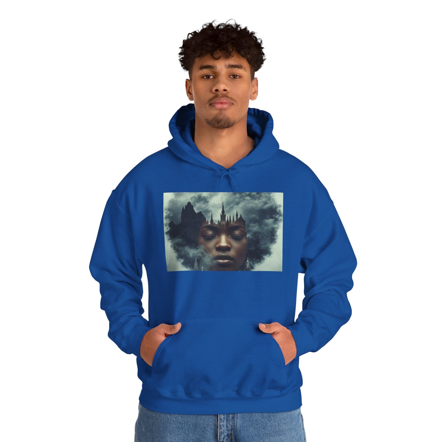 Whimsical Artistic Hoodie, Graphic Sweatshirt, Unisex Cozy Wear, Gift for Art Lovers, Casual Outfit, Cloud Art Design