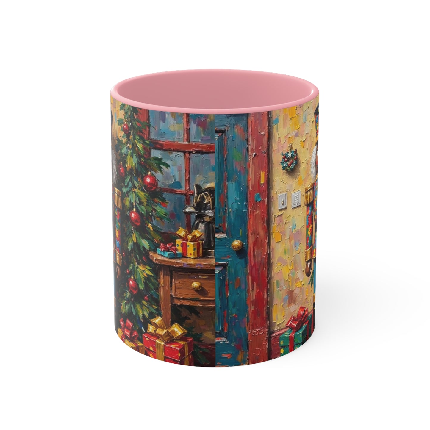 Christmas Nutcracker Accent Mug, Holiday Coffee Cup, Festive Drinkware, Seasonal Gift, Winter Home Decor