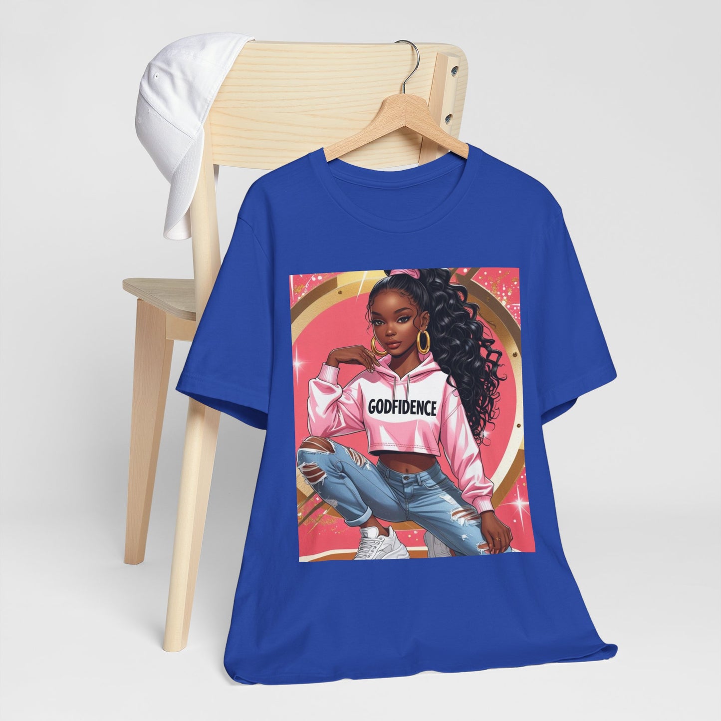 Godfidence Unisex Tee, Empowering Graphic Shirt, Casual Wear, Gift for Her, Fashionable Tees, Birthday Gift, Motivational Apparel