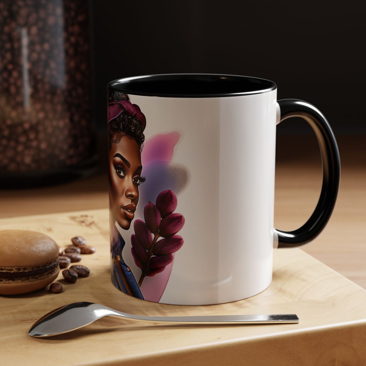 Bold Afrocentric Coffee Mug - Empowering Art for Daily Inspiration, Gift for Her, Doodle Mug, Office Decor, Unique Kitchenware