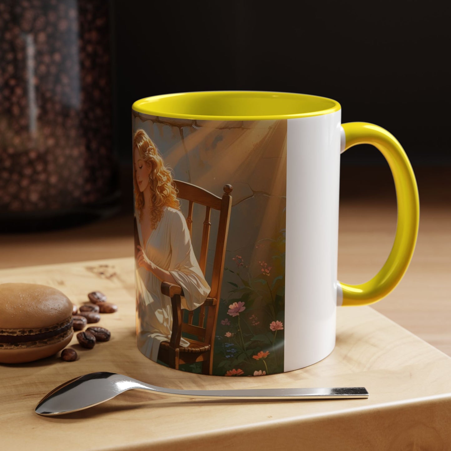 Accent Coffee Mug with Inspirational Design, Cozy Gift for Readers, Perfect for Relaxation, Home Decor, Warm Beverage Lover