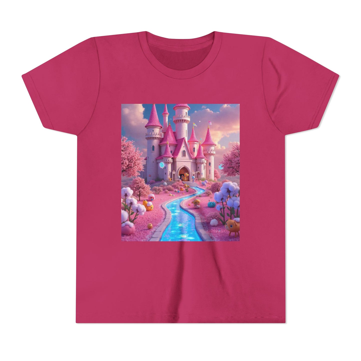 Whimsical Castle Youth Tee, Kids Shirt, Fairy Tale T-Shirt, Magical Kids Apparel, Dreamy Tee, Birthday Gift for Girls