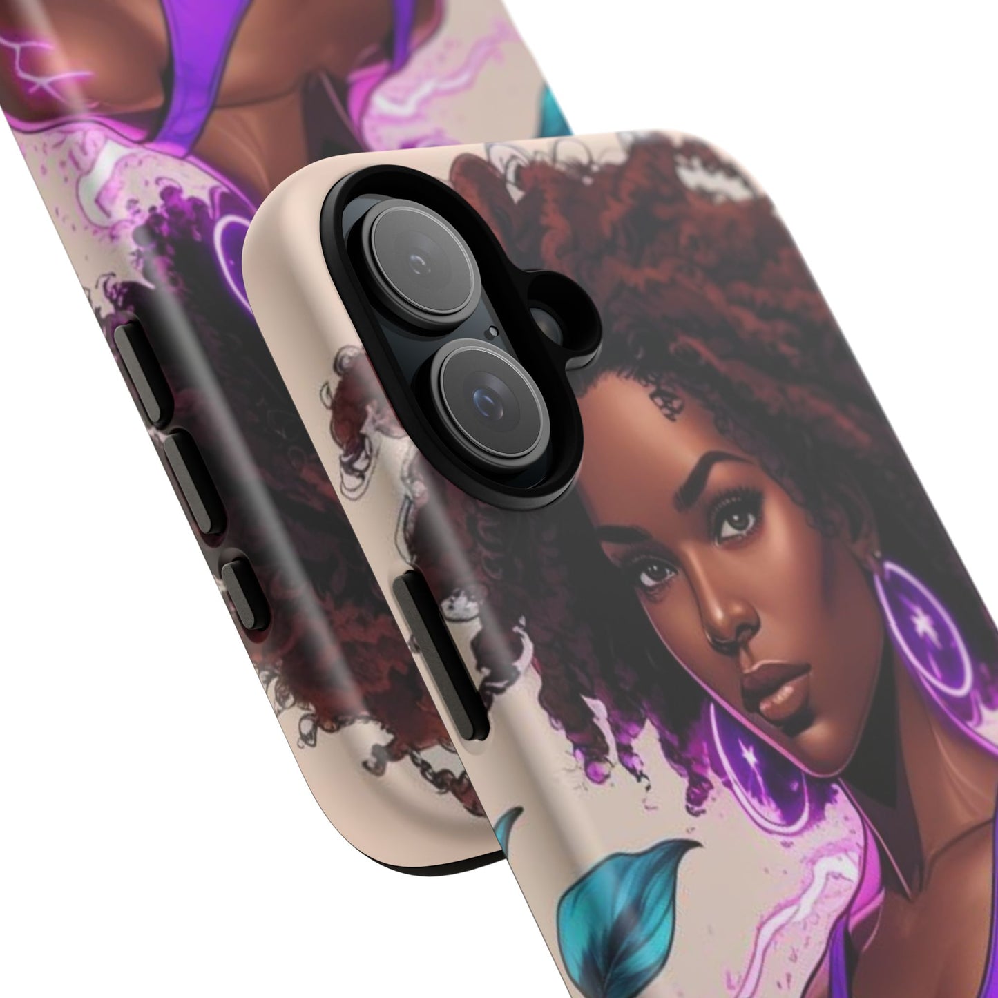 Vibrant Phone Case featuring Empowering Design, Black Woman Art, Floral Phone Accessory, Tough Cases for Gifts, Unique Gift for Her