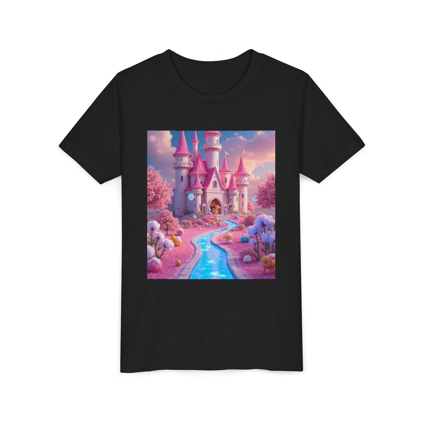 Whimsical Castle Youth Tee, Kids Shirt, Fairy Tale T-Shirt, Magical Kids Apparel, Dreamy Tee, Birthday Gift for Girls
