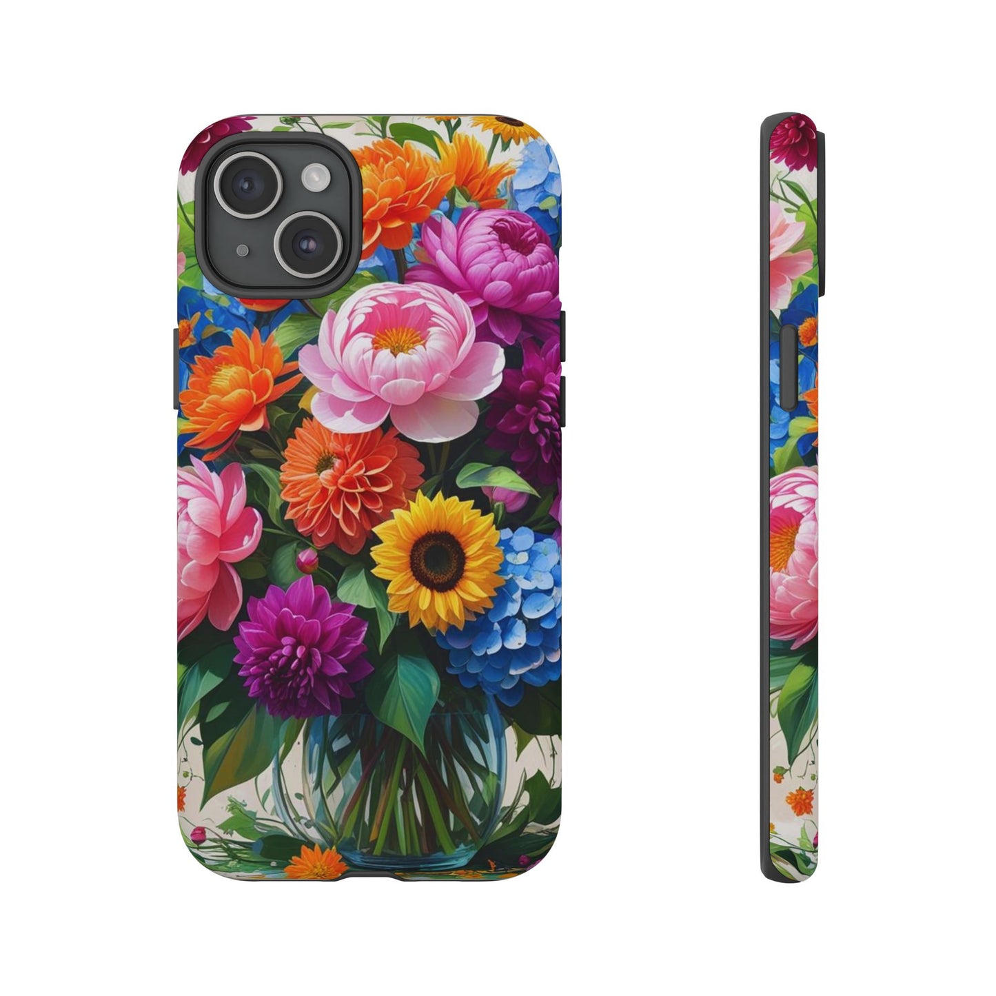 Floral Phone Case - Vibrant Flower Design, Tough Phone Cover, Gift for Her, Floral Accessories, Summer Vibes, Trendy Tech Decor