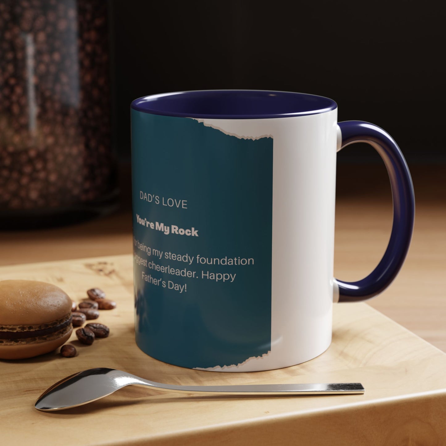Dad's Love Accent Coffee Mug, Inspirational Dad Mug, Father's Day Gift, Personalized Coffee Cup, Unique Gift for Dad, Family Reminder