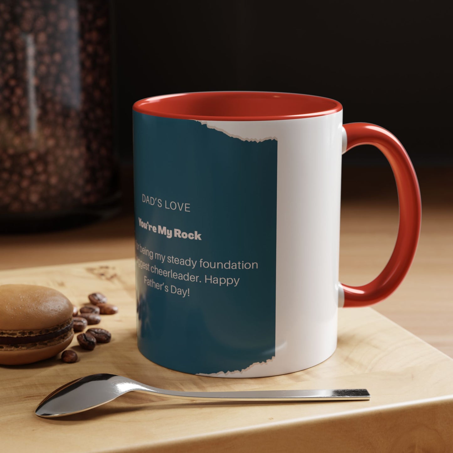Dad's Love Accent Coffee Mug, Inspirational Dad Mug, Father's Day Gift, Personalized Coffee Cup, Unique Gift for Dad, Family Reminder