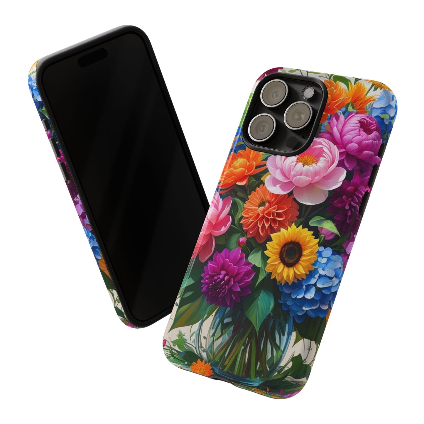 Floral Phone Case - Vibrant Flower Design, Tough Phone Cover, Gift for Her, Floral Accessories, Summer Vibes, Trendy Tech Decor
