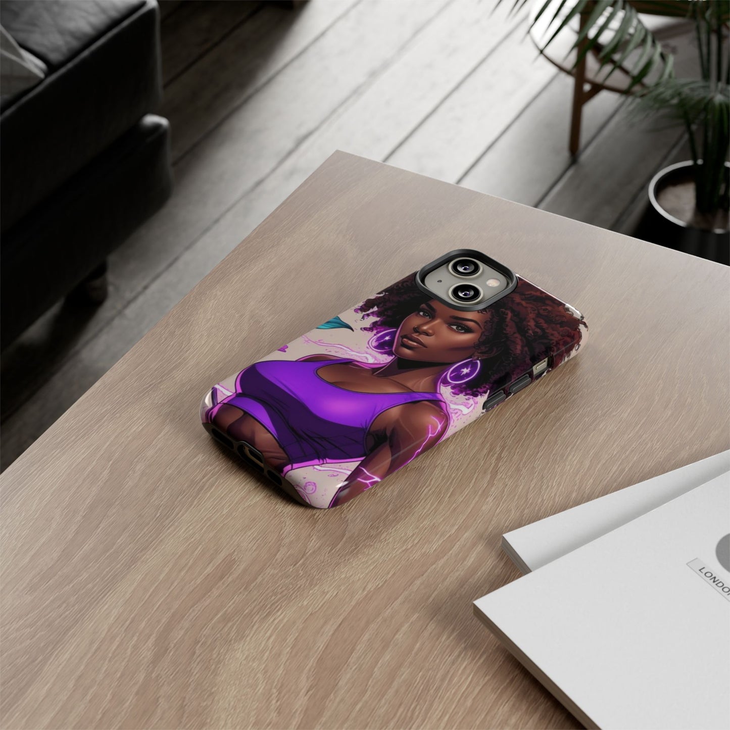 Vibrant Phone Case featuring Empowering Design, Black Woman Art, Floral Phone Accessory, Tough Cases for Gifts, Unique Gift for Her