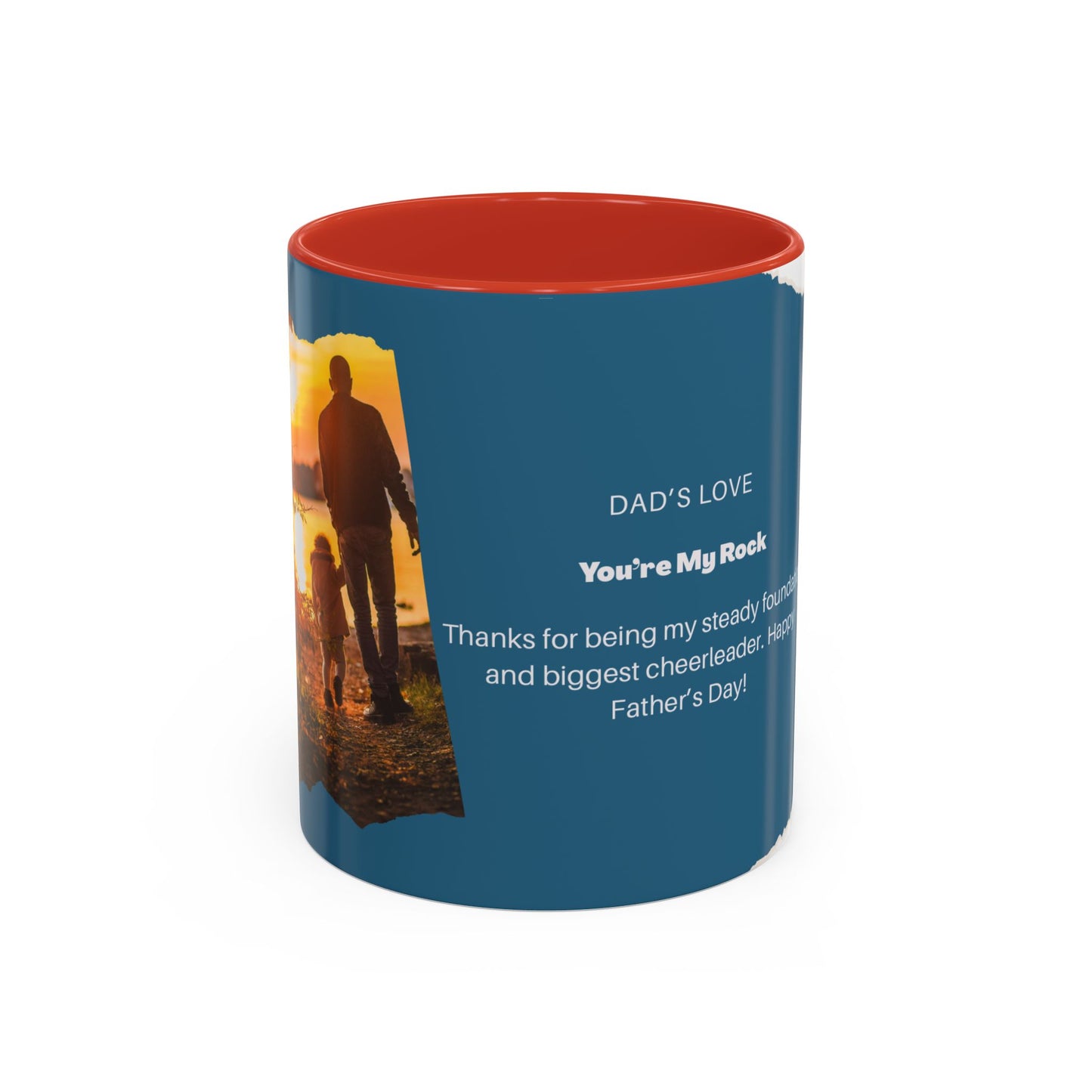 Dad's Love Accent Coffee Mug, Inspirational Dad Mug, Father's Day Gift, Personalized Coffee Cup, Unique Gift for Dad, Family Reminder