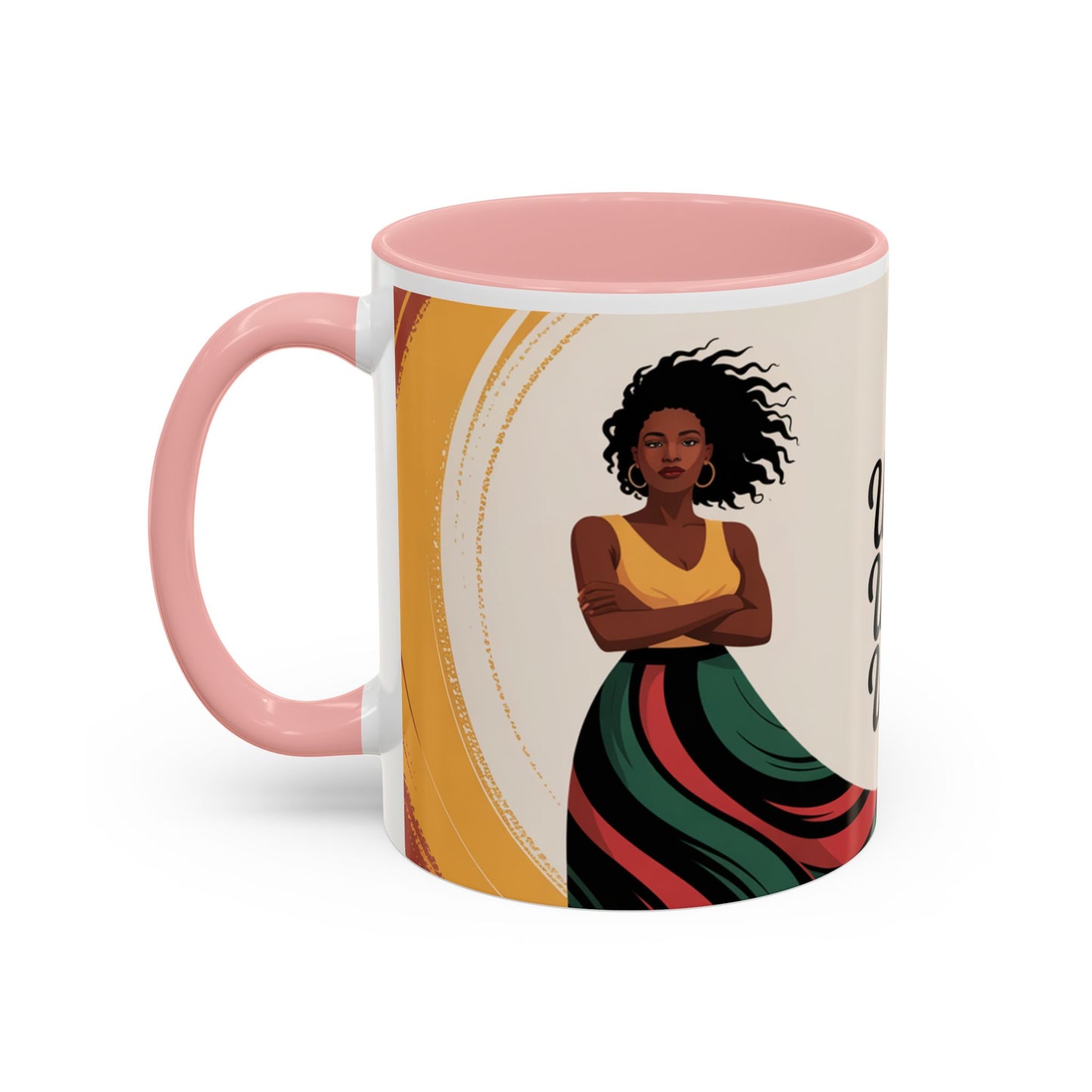 Unchained Unshaken Unstoppable Accent Coffee Mug, Juneteenth