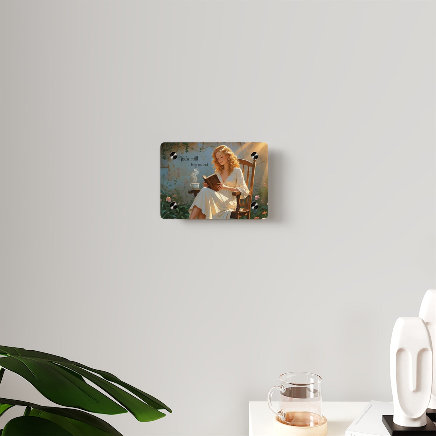 Restorative Acrylic Wall Art Panel, Inspirational Home Decor, Reading Quotes Art, Cozy Living Room Decor, Gift for Book Lovers