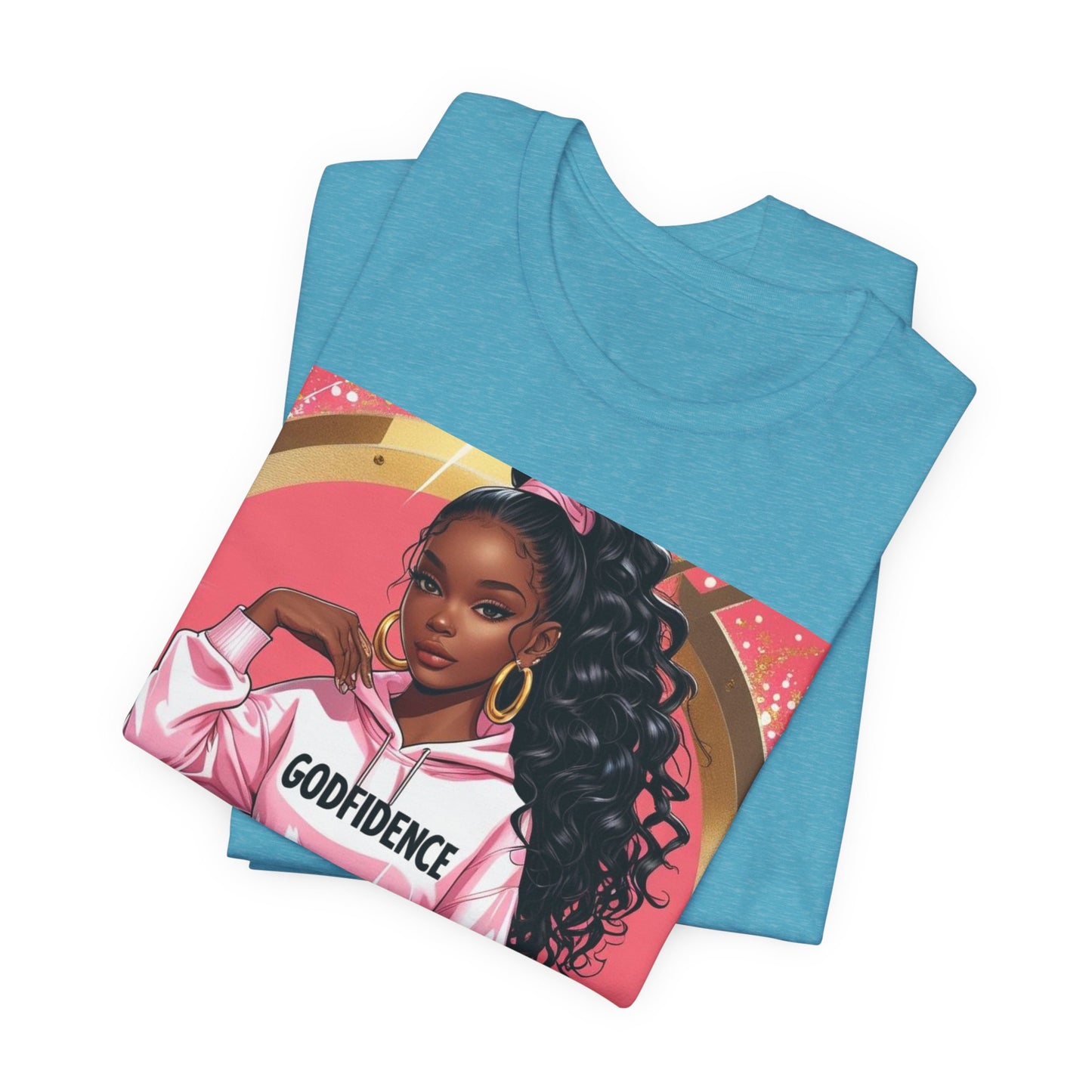 Godfidence Unisex Tee, Empowering Graphic Shirt, Casual Wear, Gift for Her, Fashionable Tees, Birthday Gift, Motivational Apparel