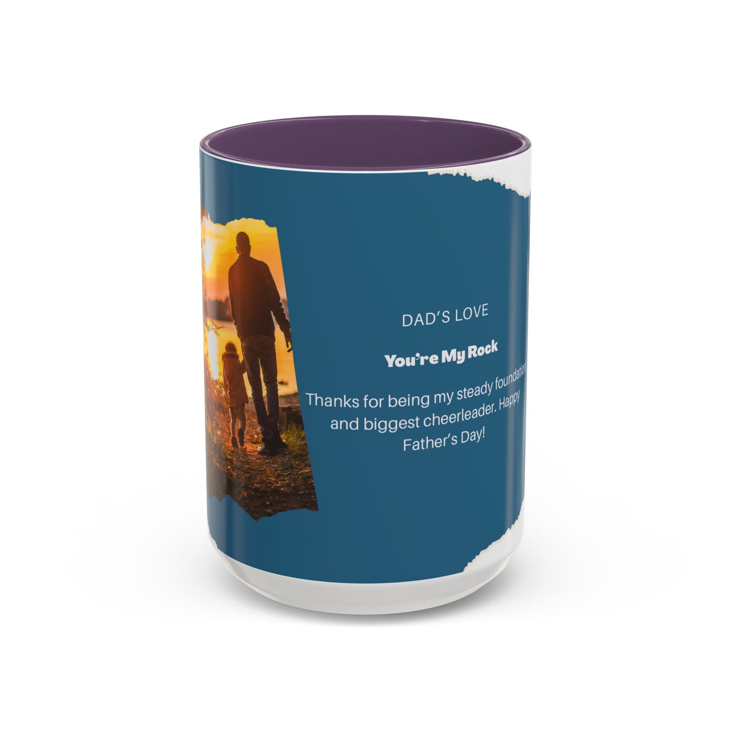 Dad's Love Accent Coffee Mug, Inspirational Dad Mug, Father's Day Gift, Personalized Coffee Cup, Unique Gift for Dad, Family Reminder
